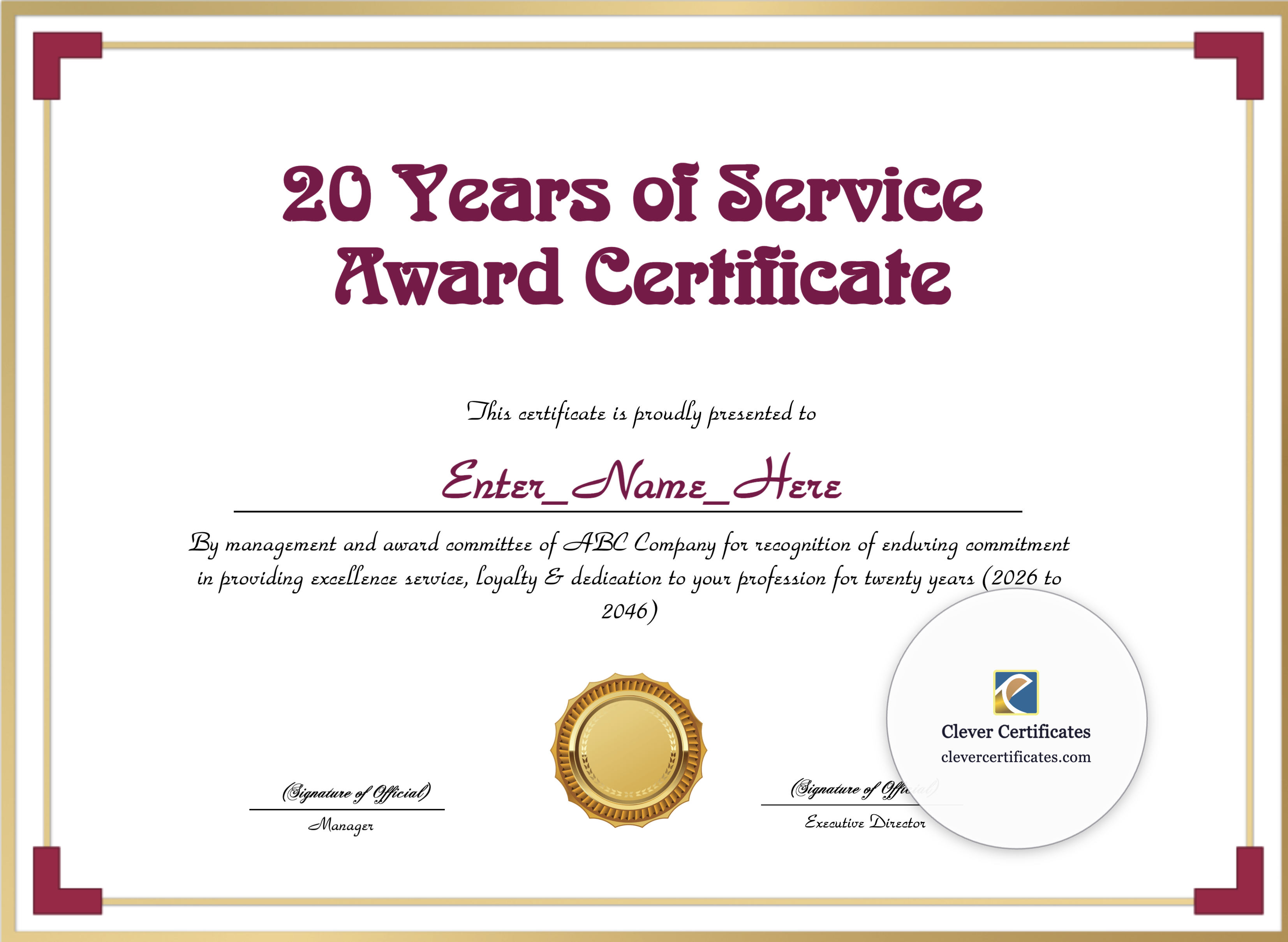 Certificate preview