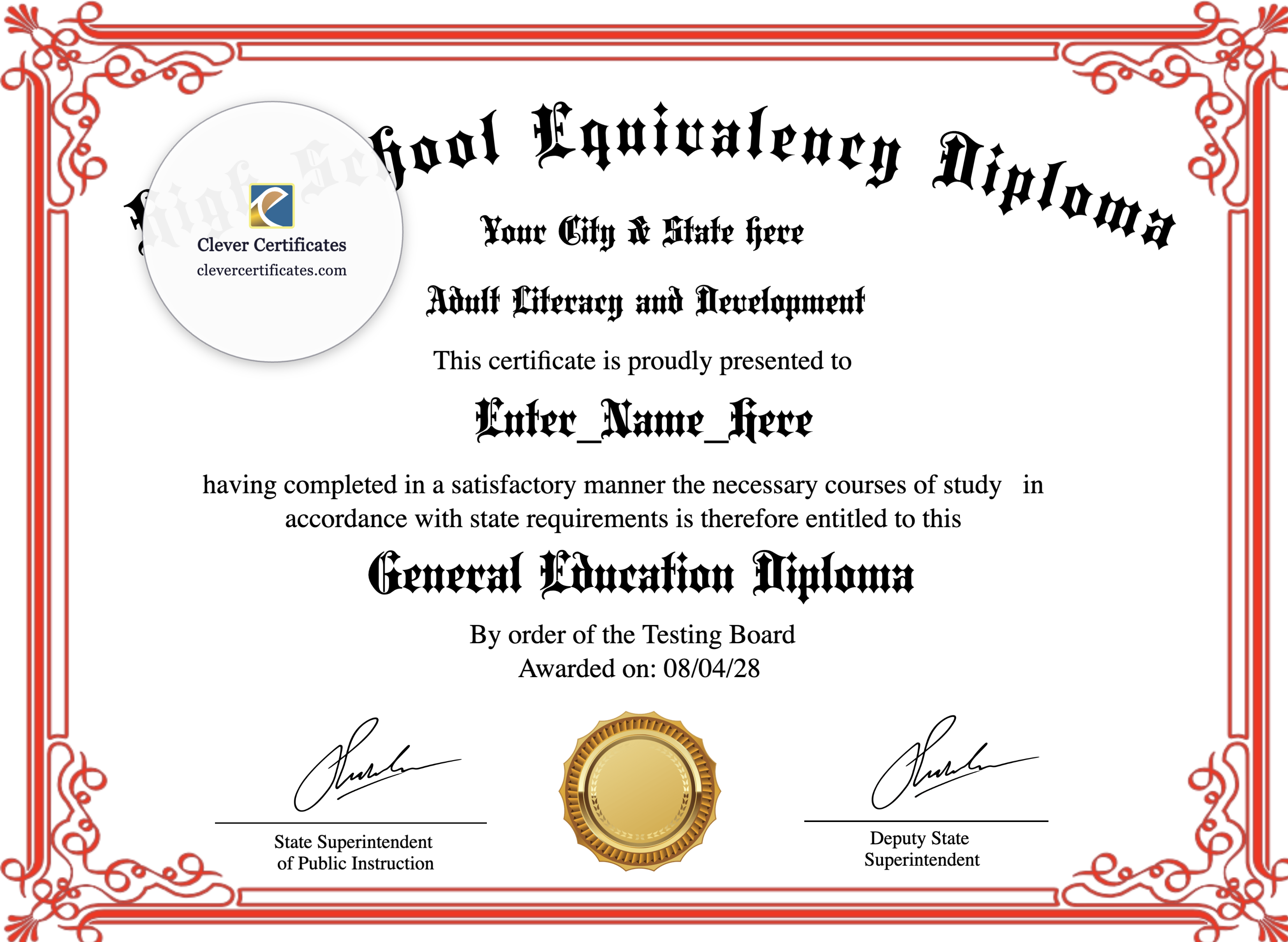 Certificate preview