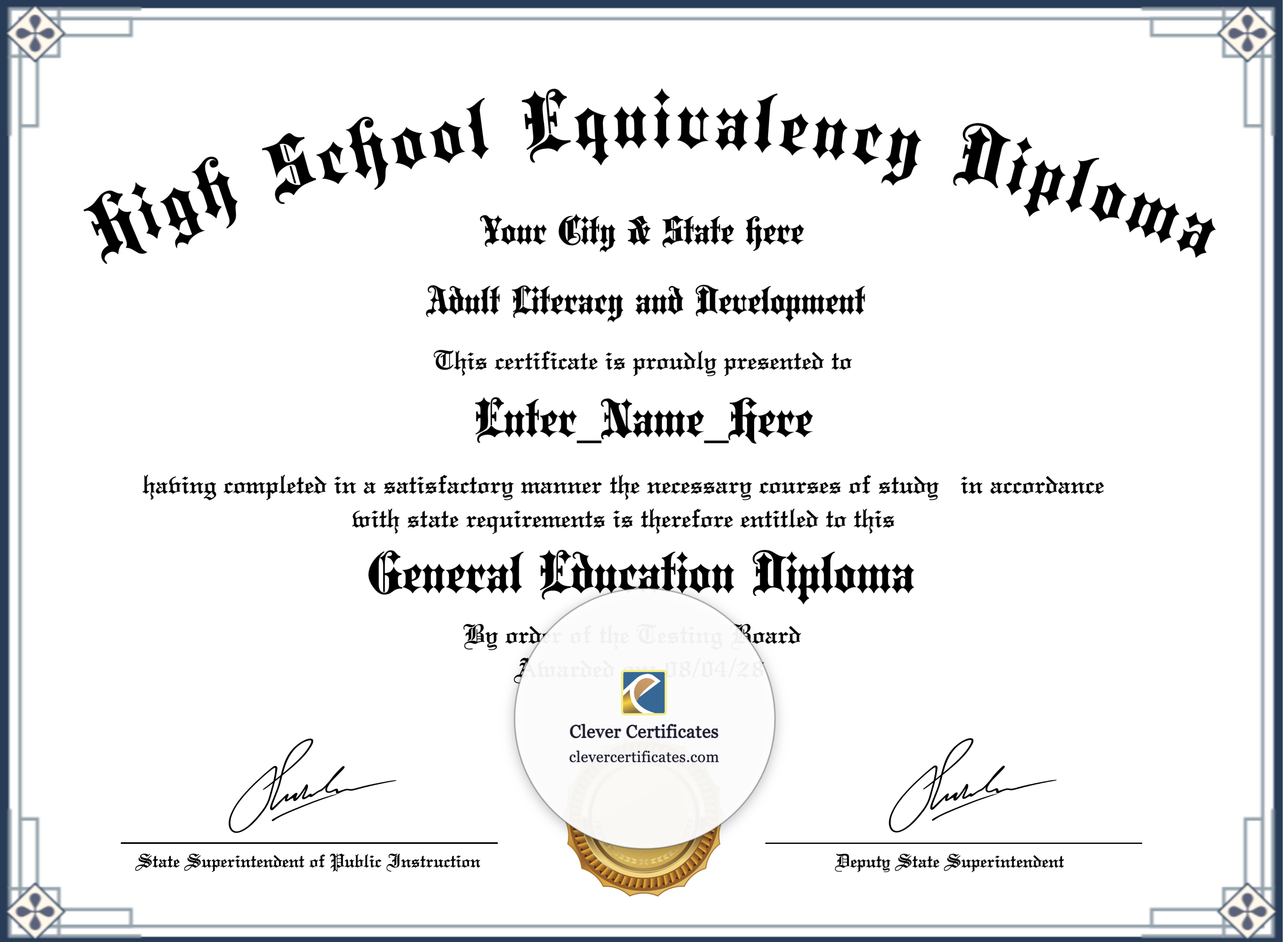 Certificate preview