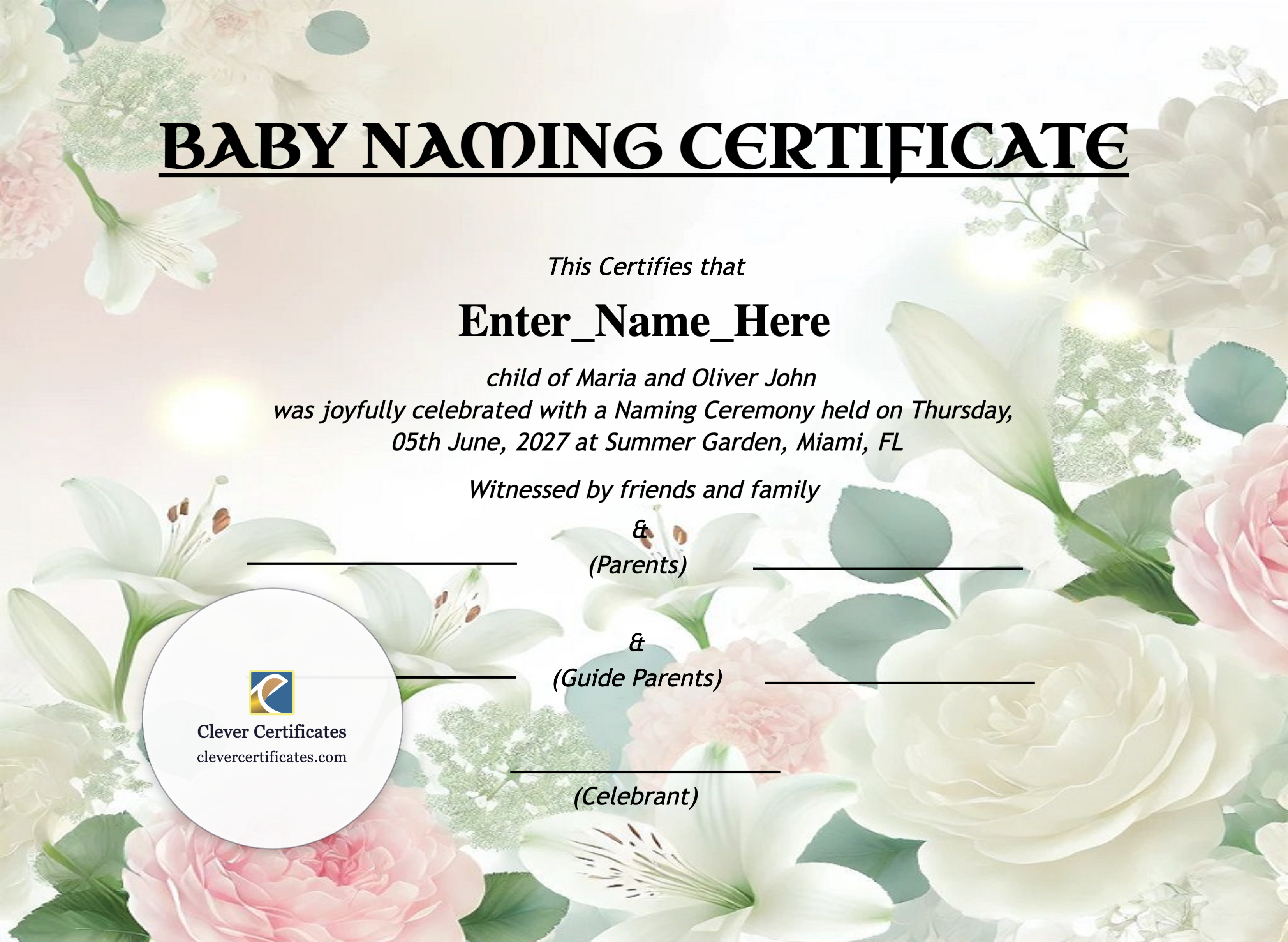 Certificate preview