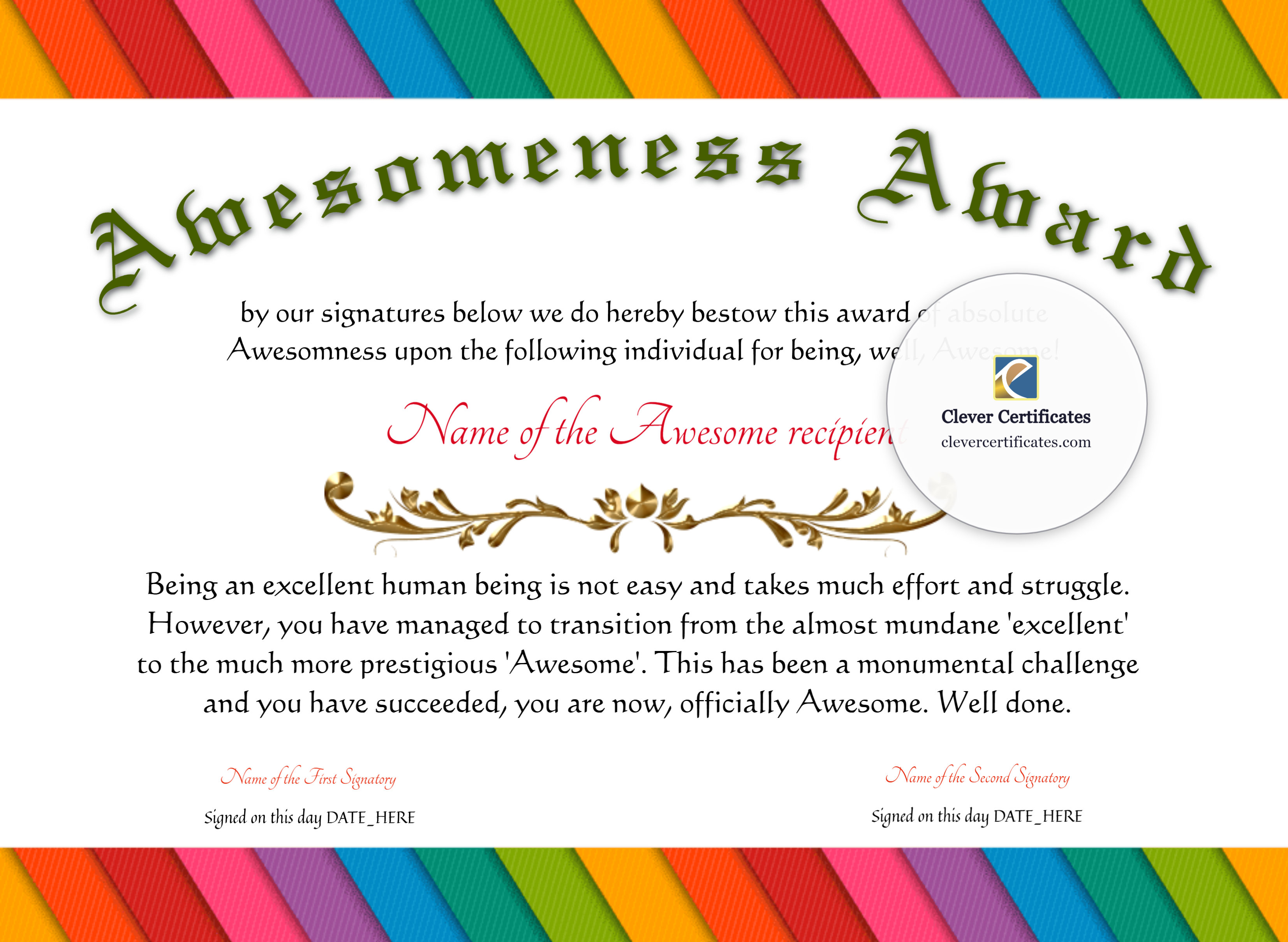 Certificate preview