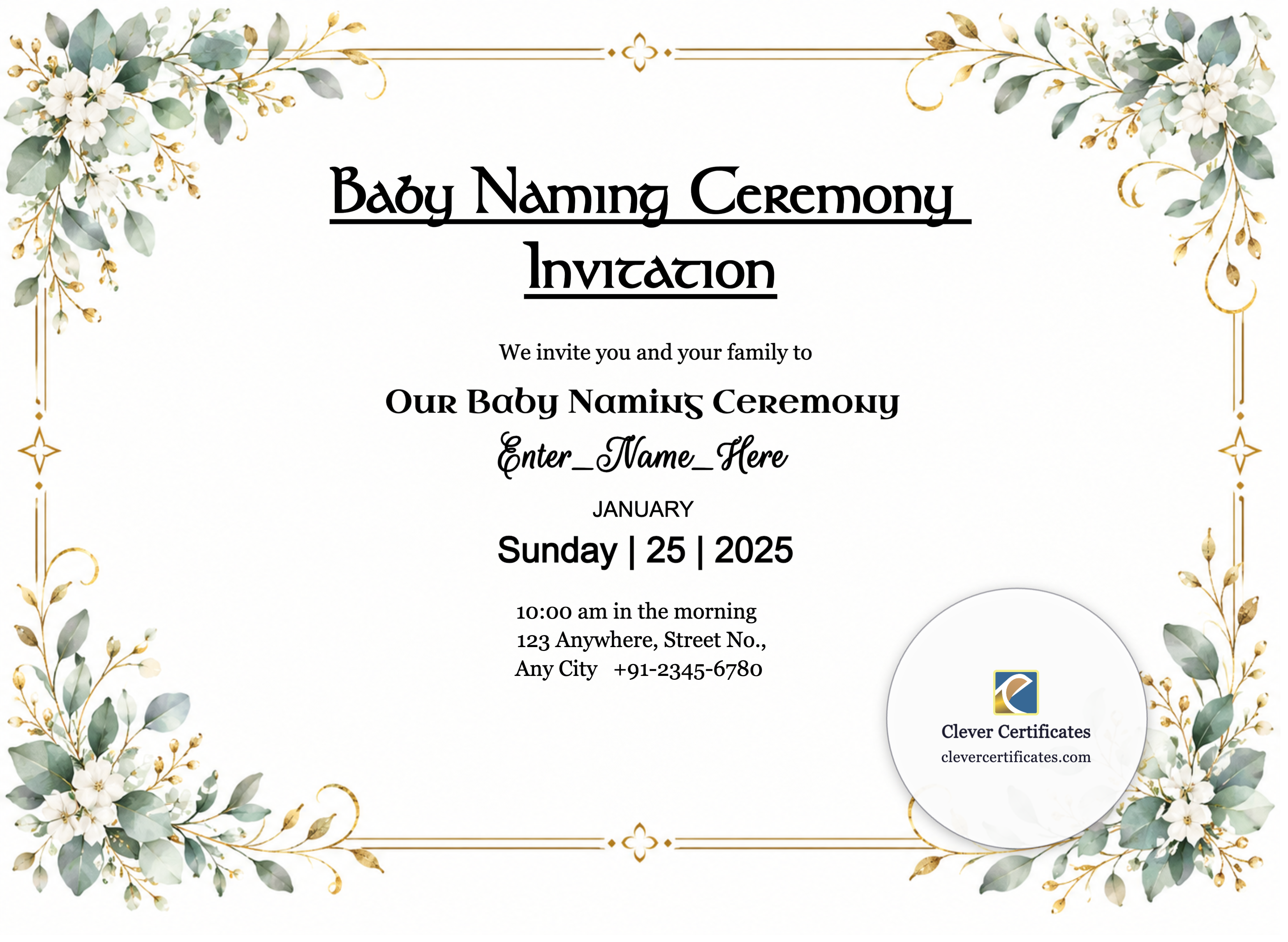 Certificate preview