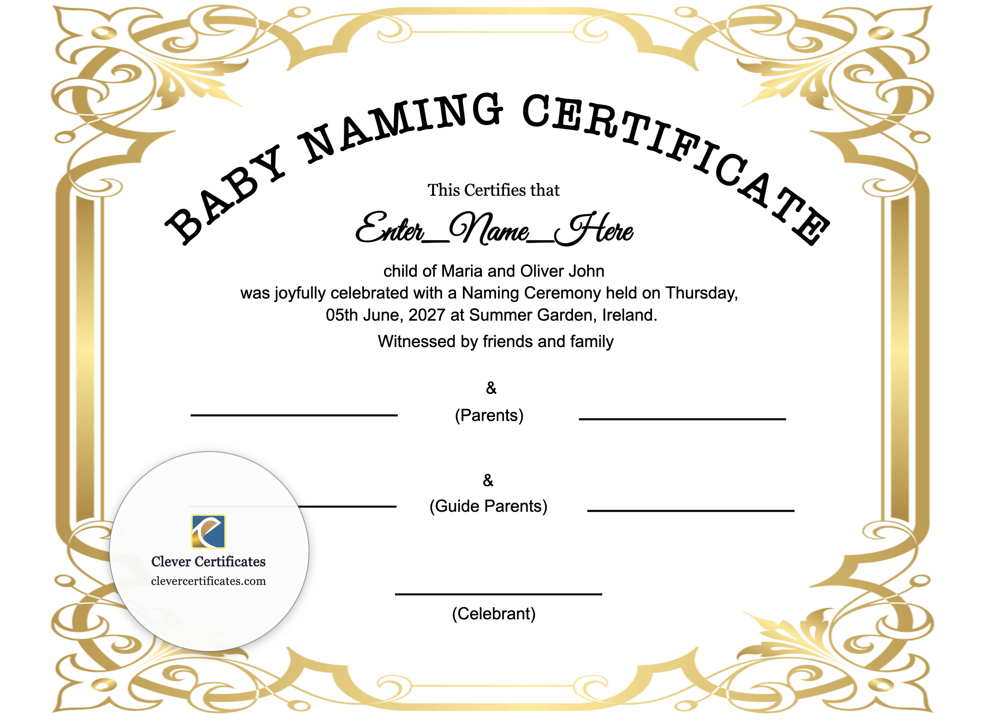 Certificate preview