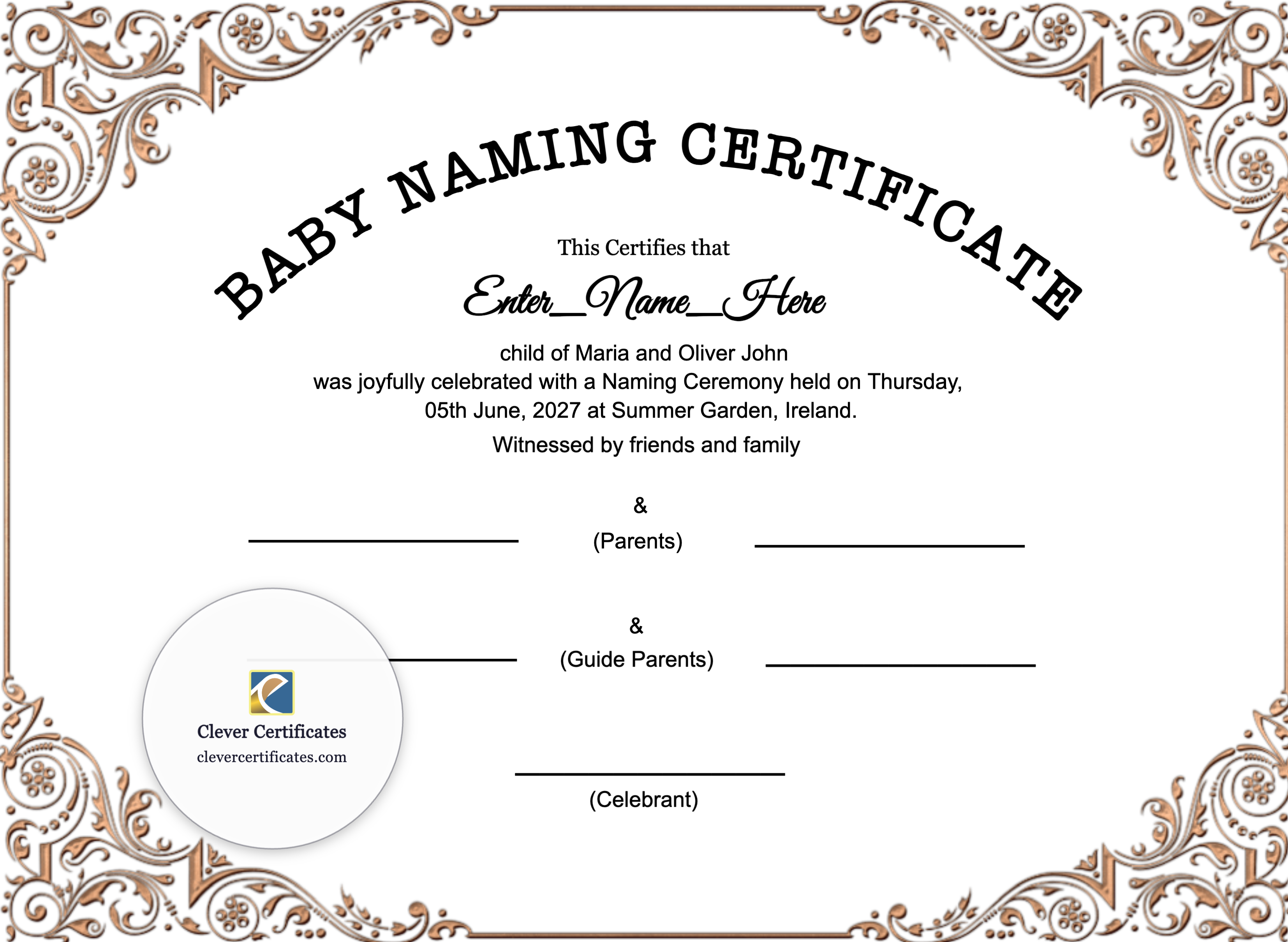 Certificate preview