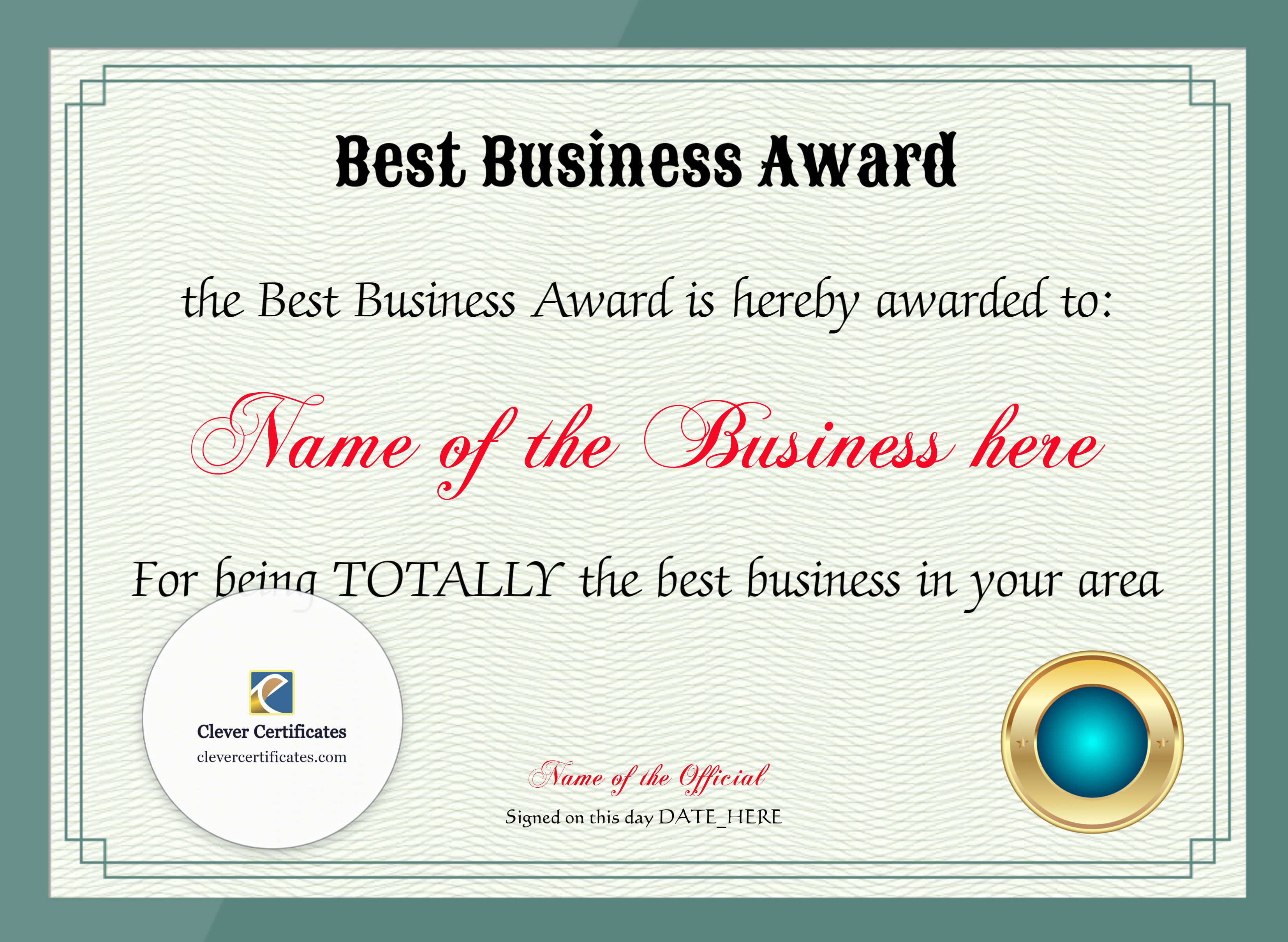 Certificate preview