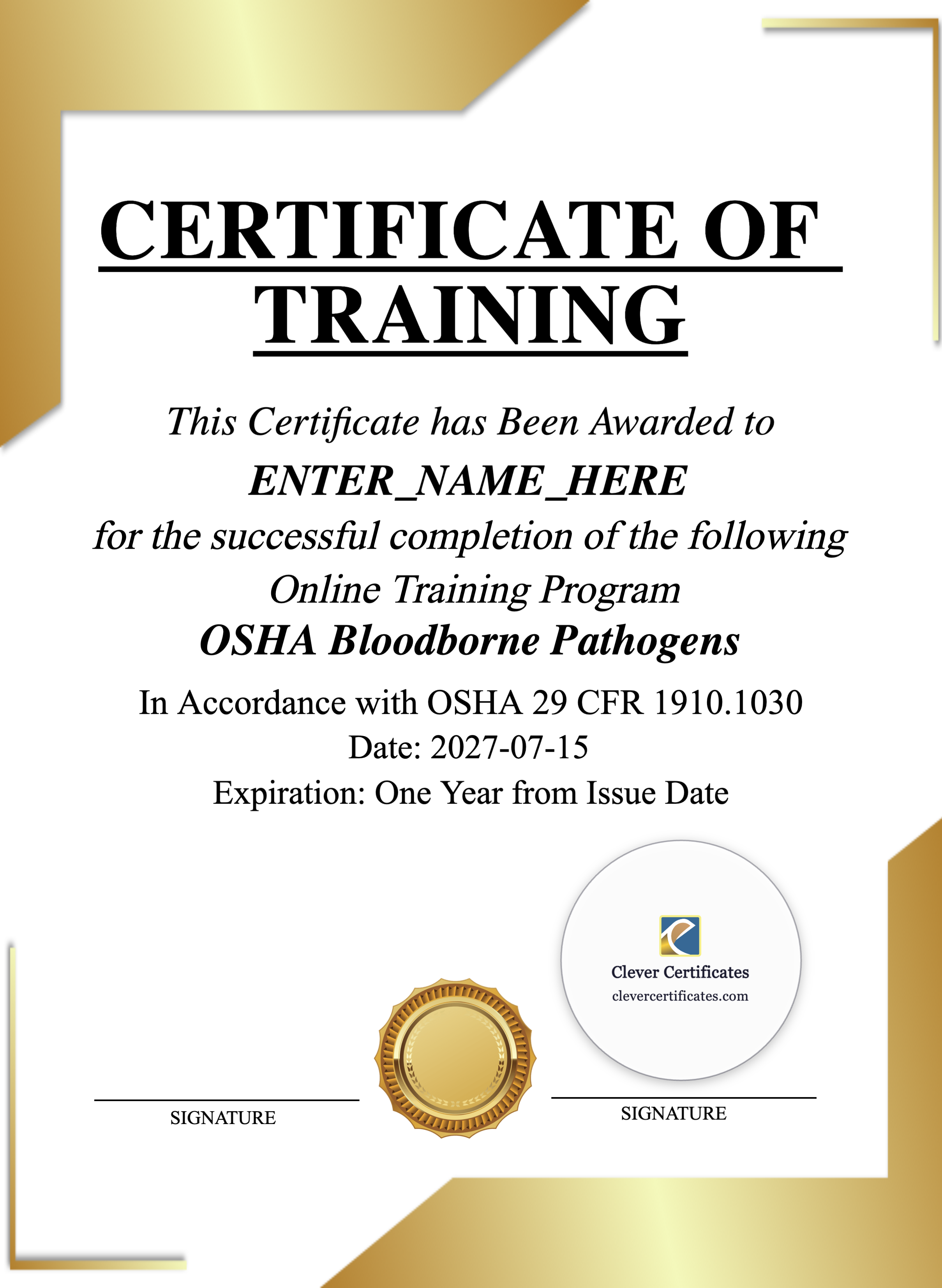 Certificate preview