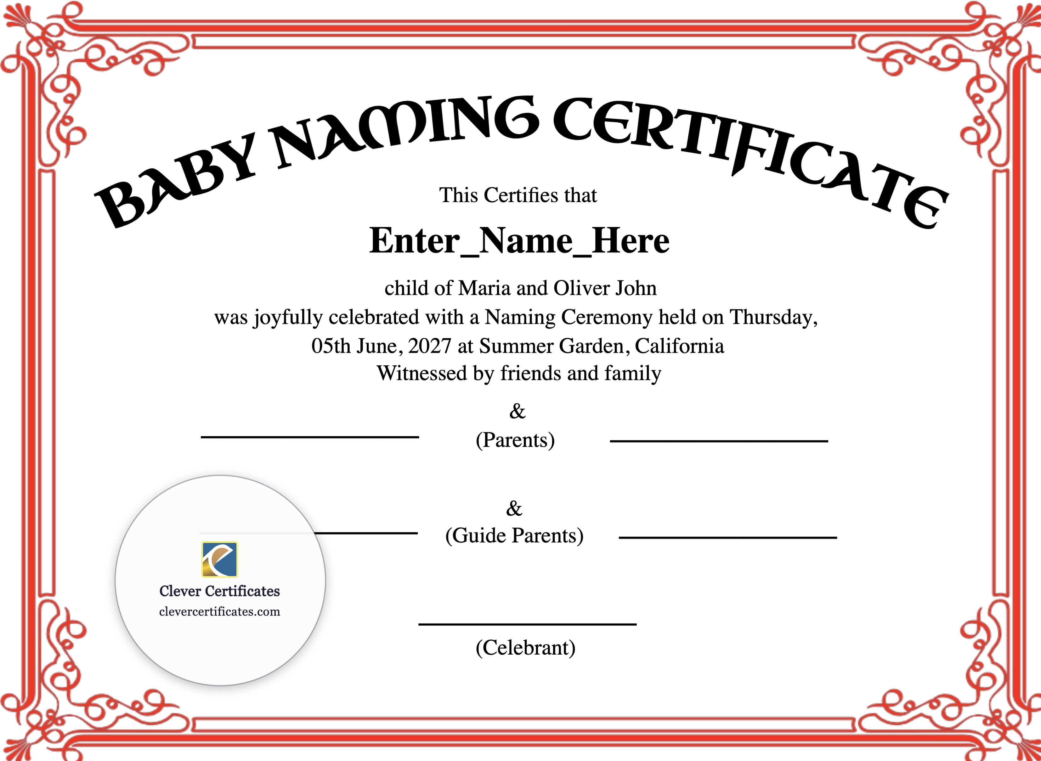 Certificate preview