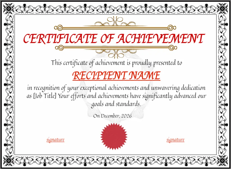 Certificate Of Achievement 2