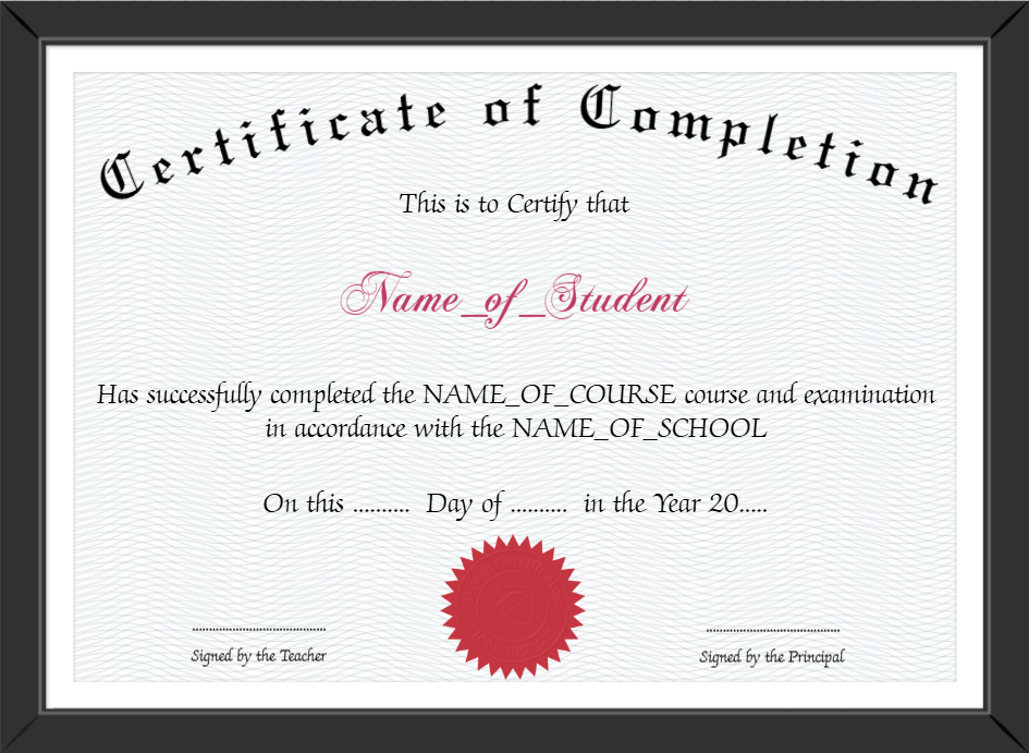 Certificate Of Completion 3