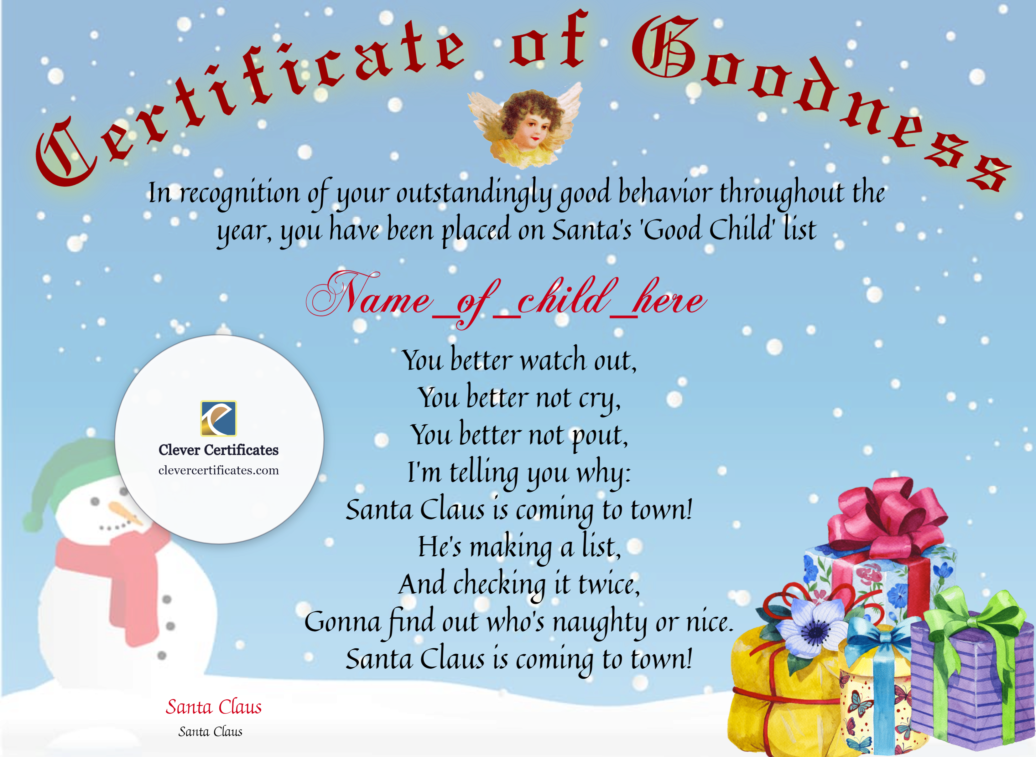 Certificate preview