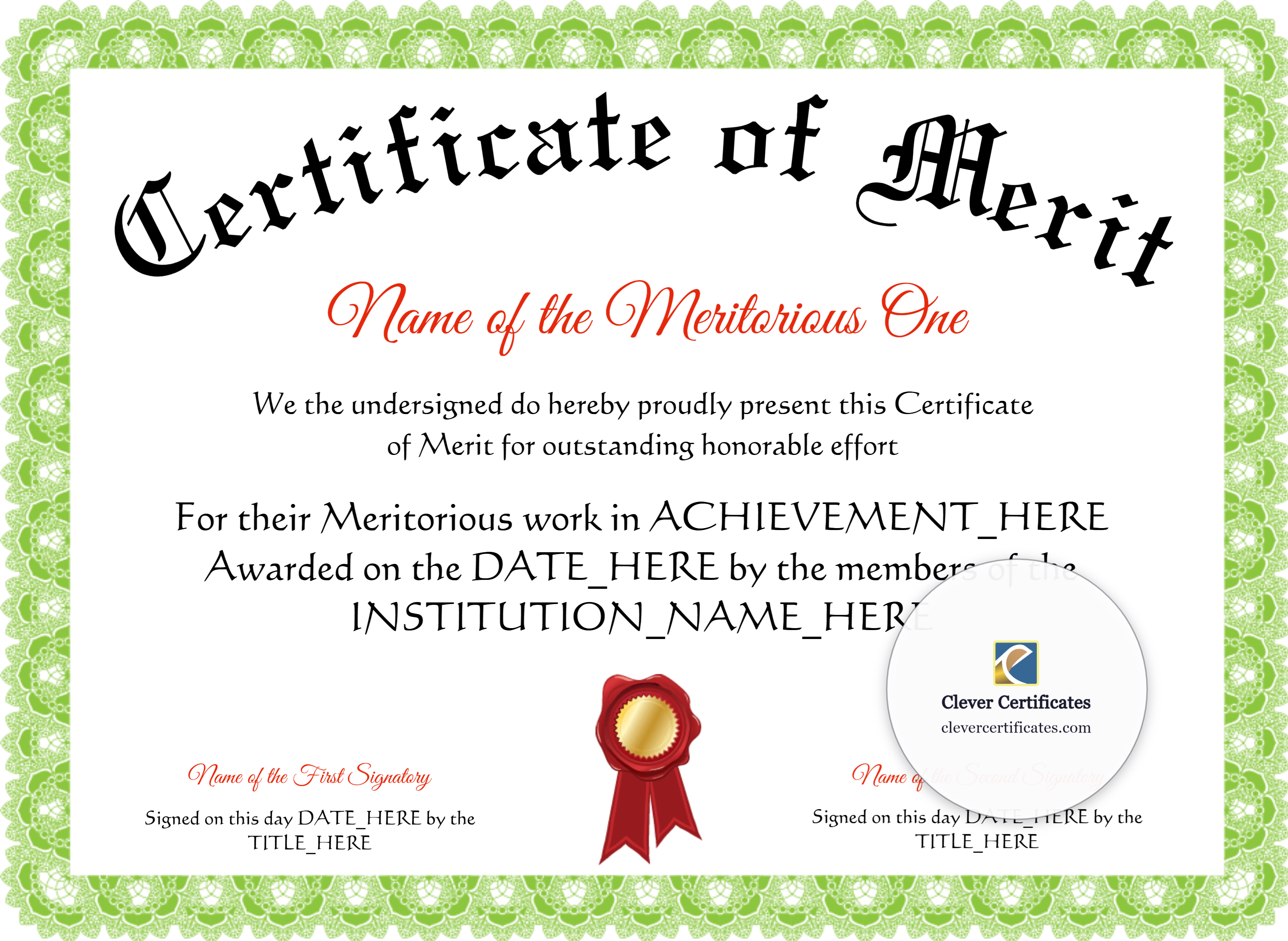 Certificate preview