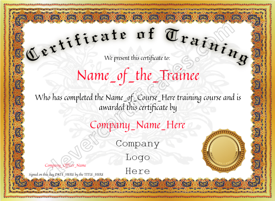 Certificate Of Training