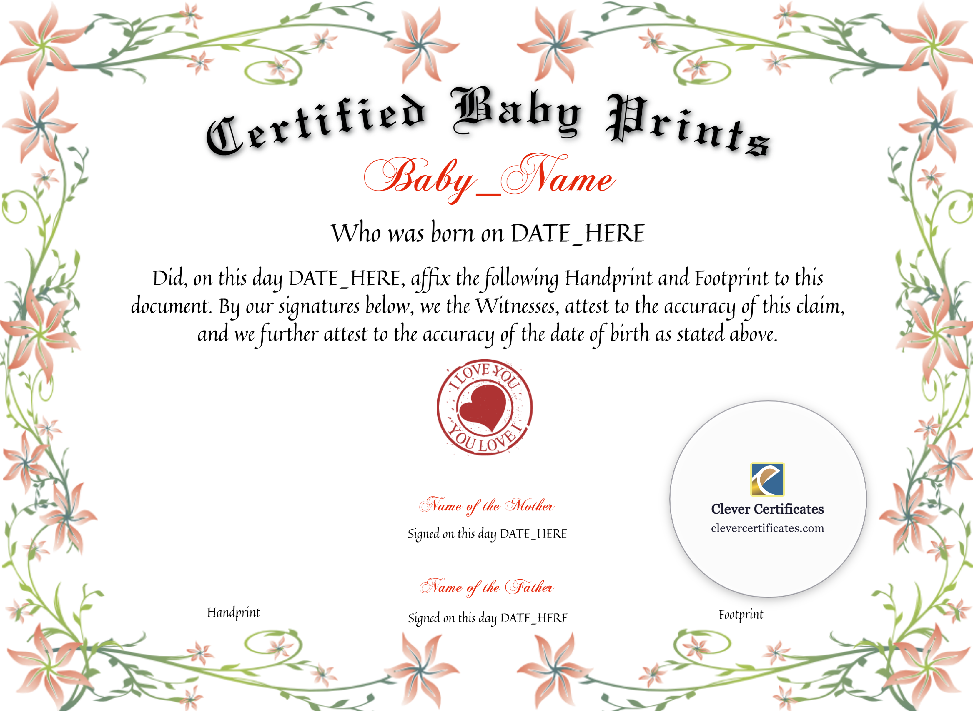 Certificate preview
