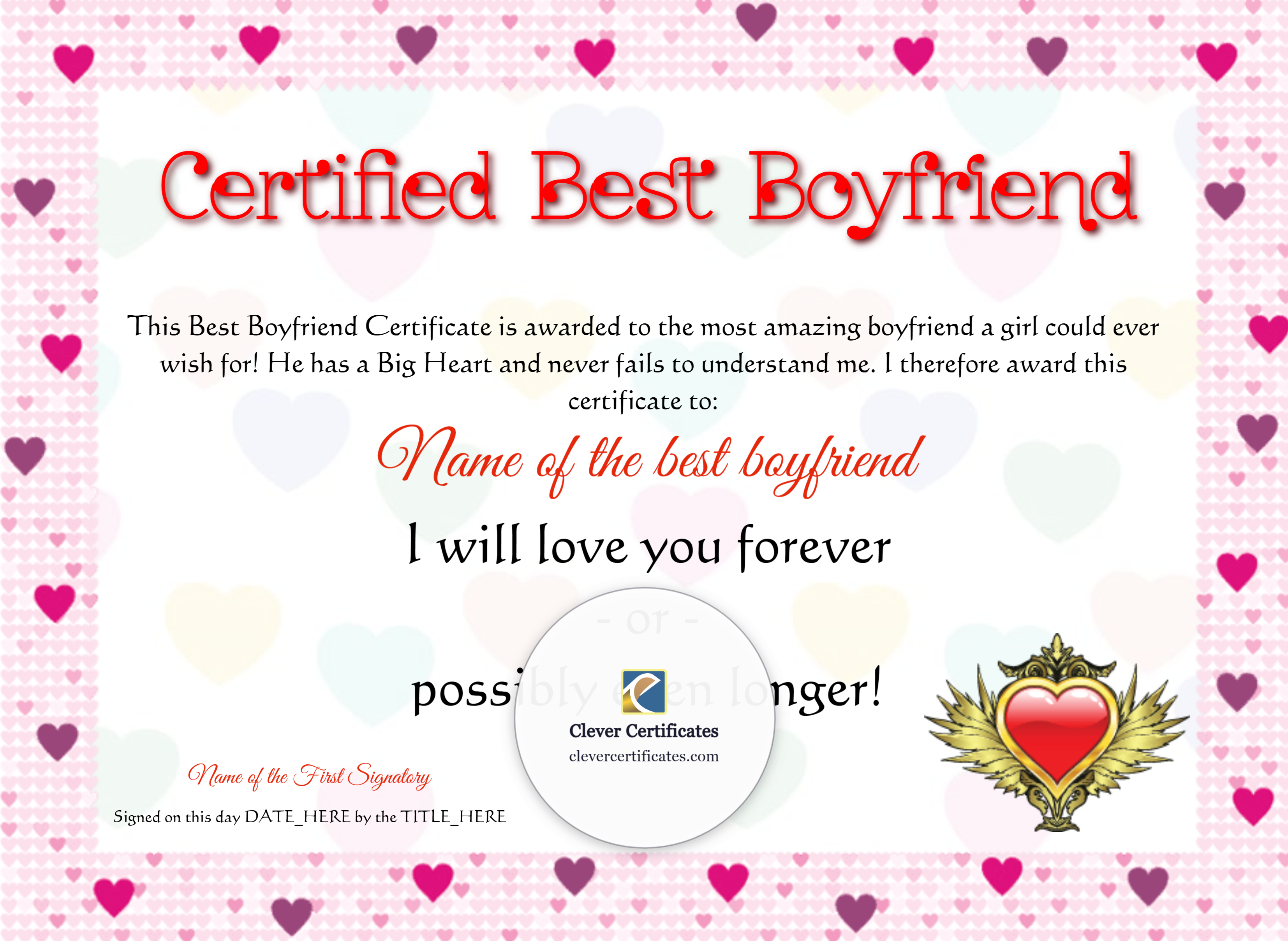 Certificate preview
