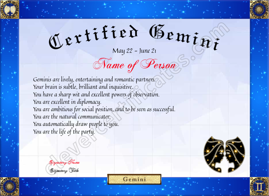 Certified Gemini Award