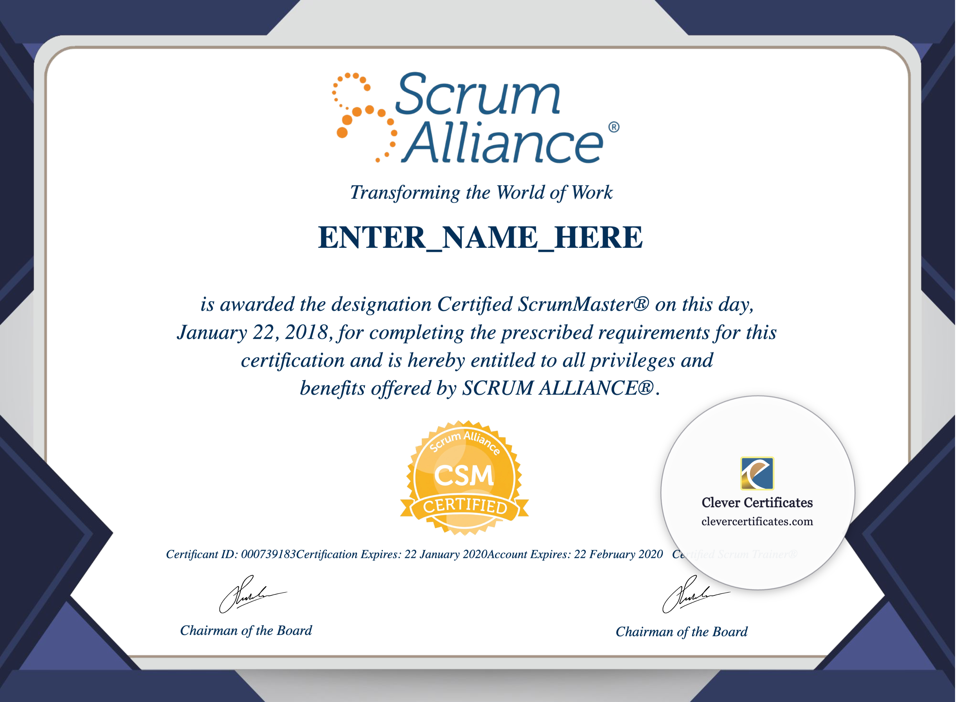 Certificate preview