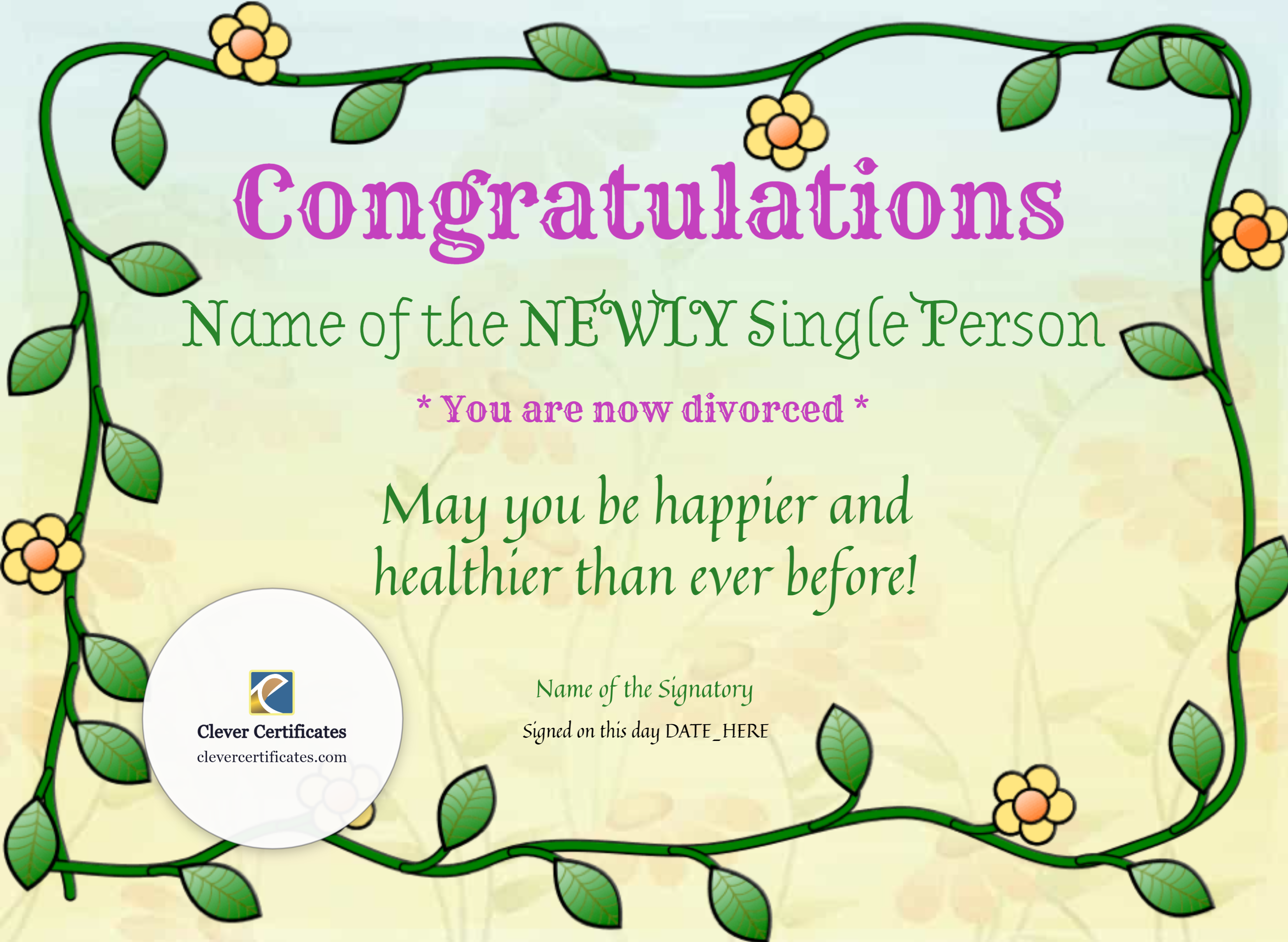 Certificate preview