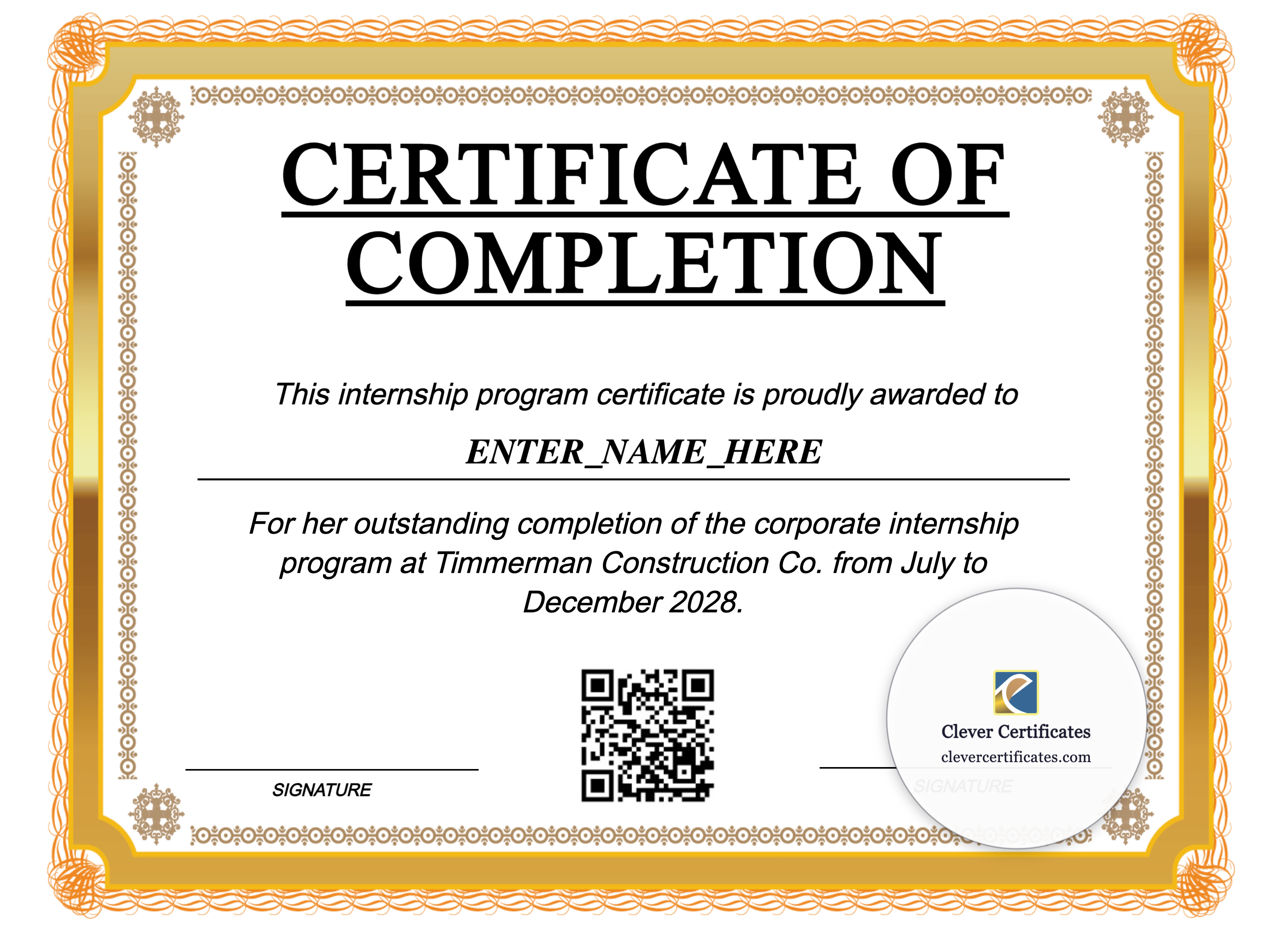 Certificate preview