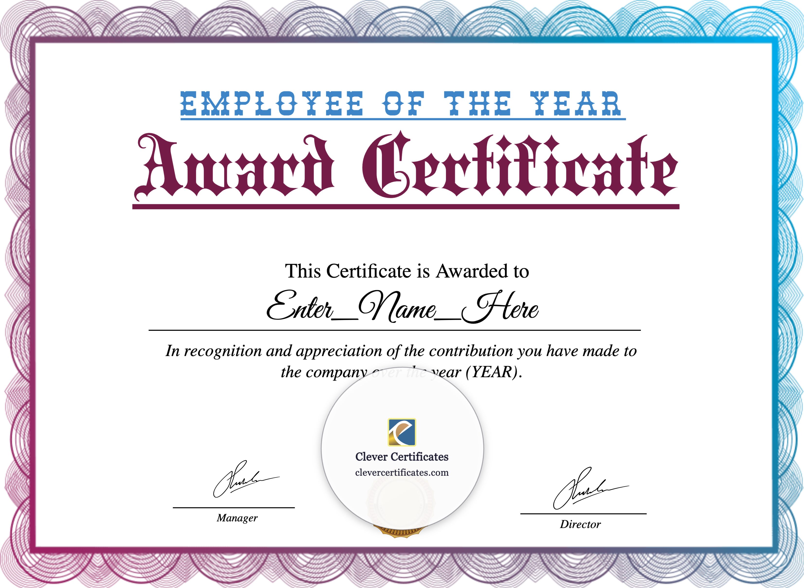 Certificate preview