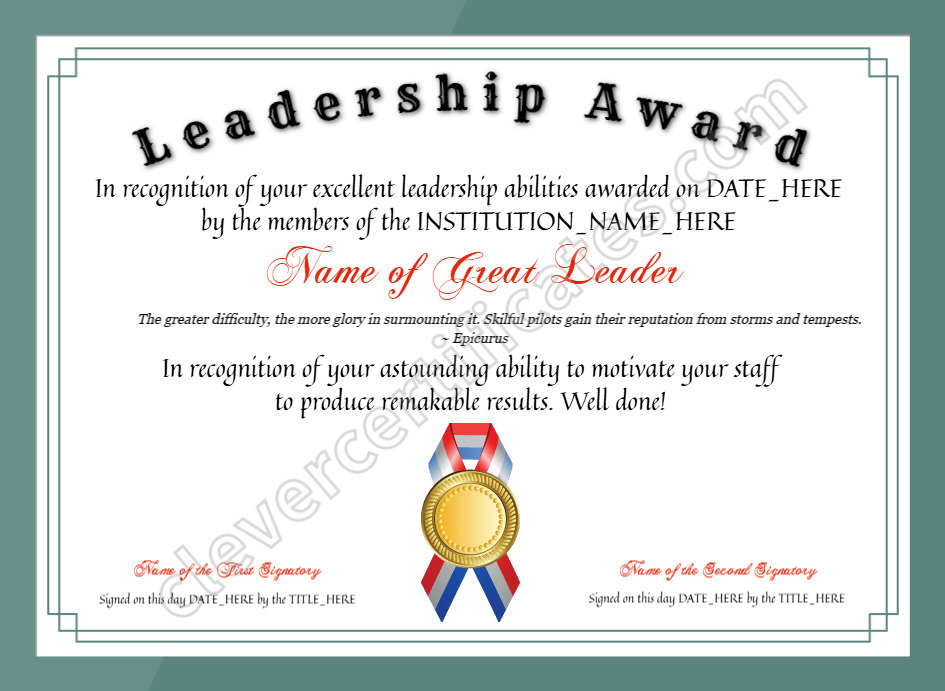 Customizable Elegant Leadership Award