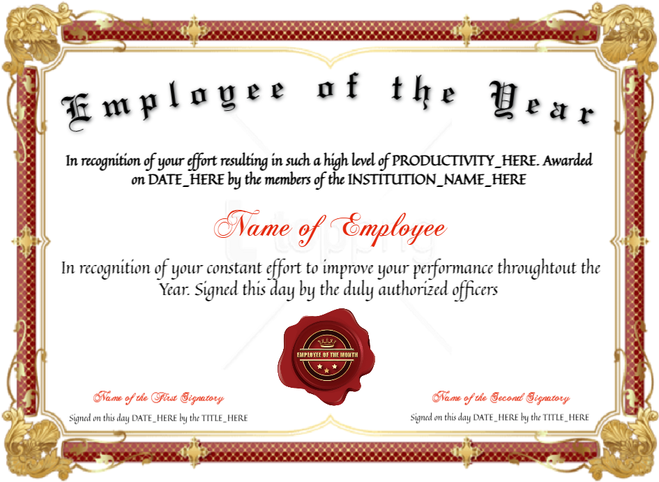 Customizable Employee Of The Year