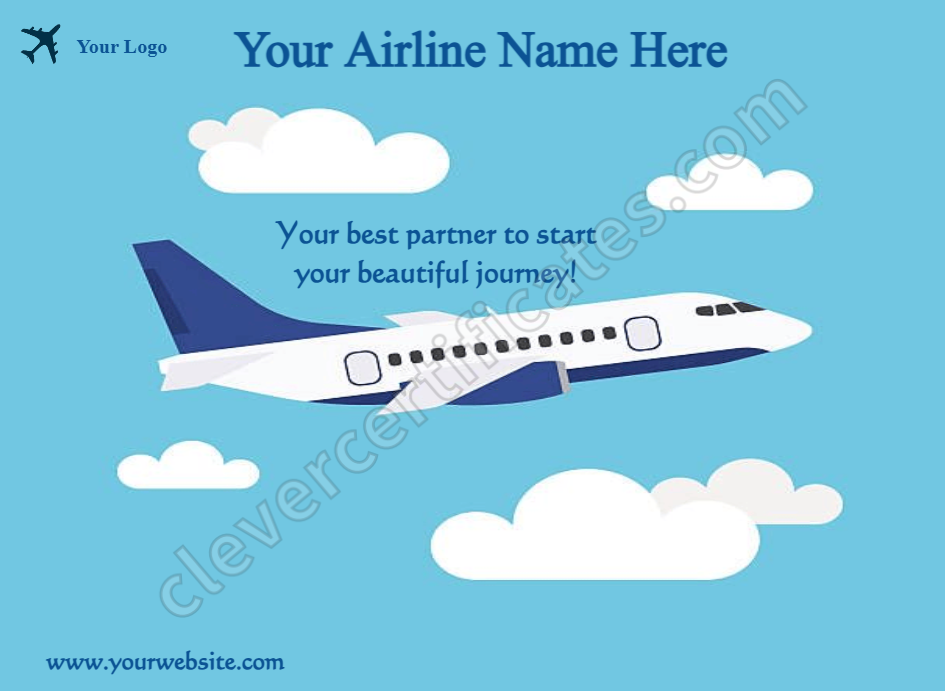 Editable Airline First Flight Certificate