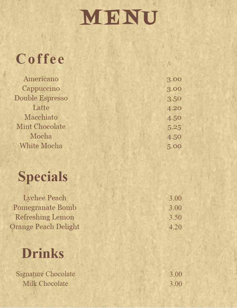 Editable Cafe Menu Design | Customizable Menu Design Template | Clever ...