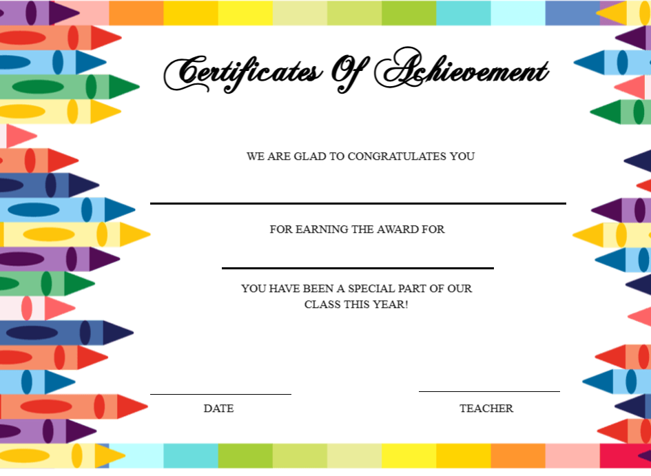 Editable Certificate Of Achievement For Students