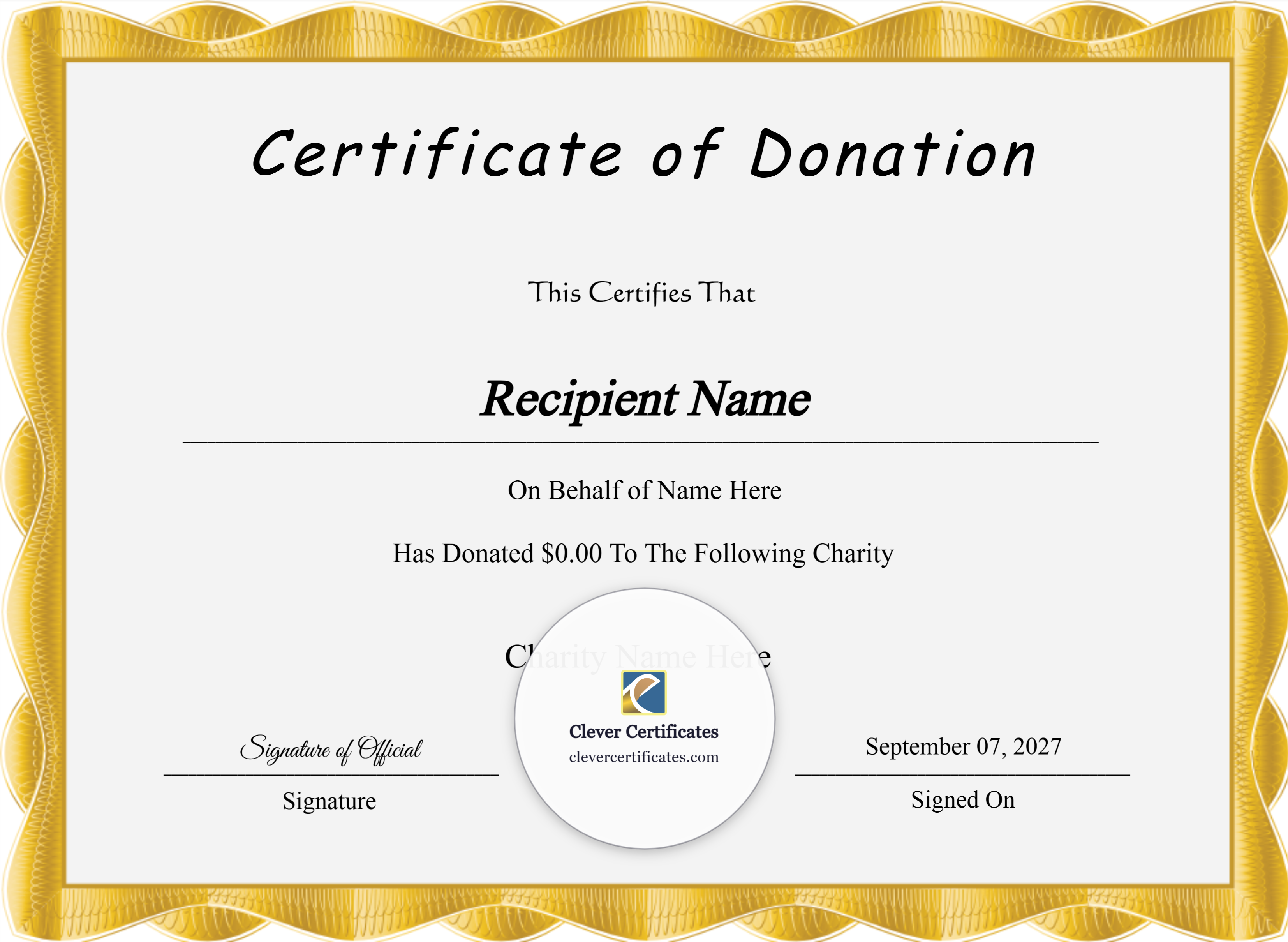 Certificate preview