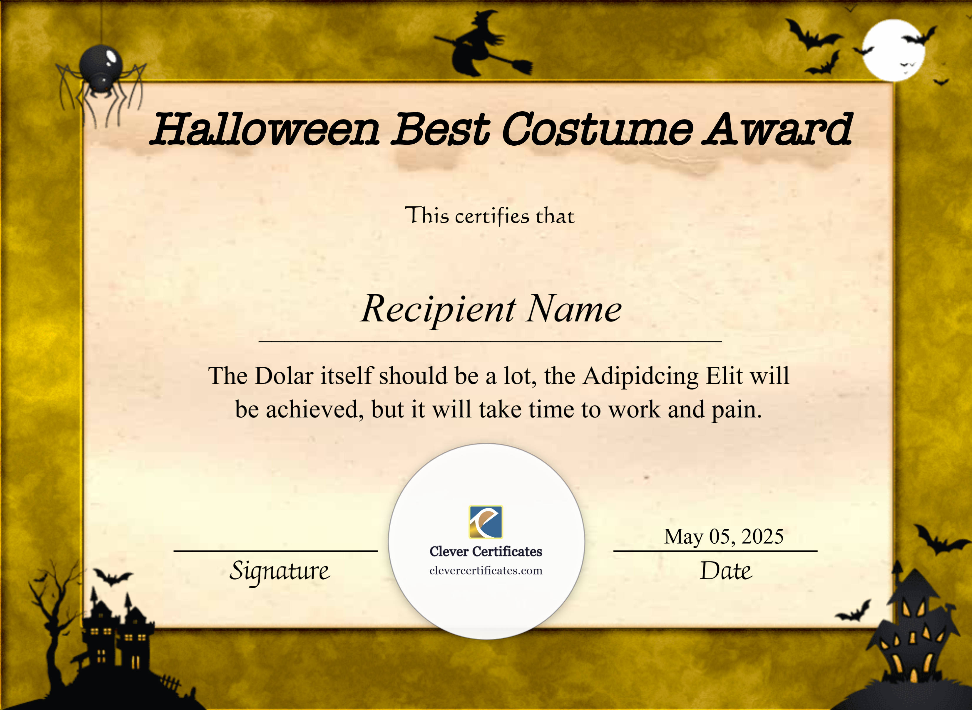 Certificate preview