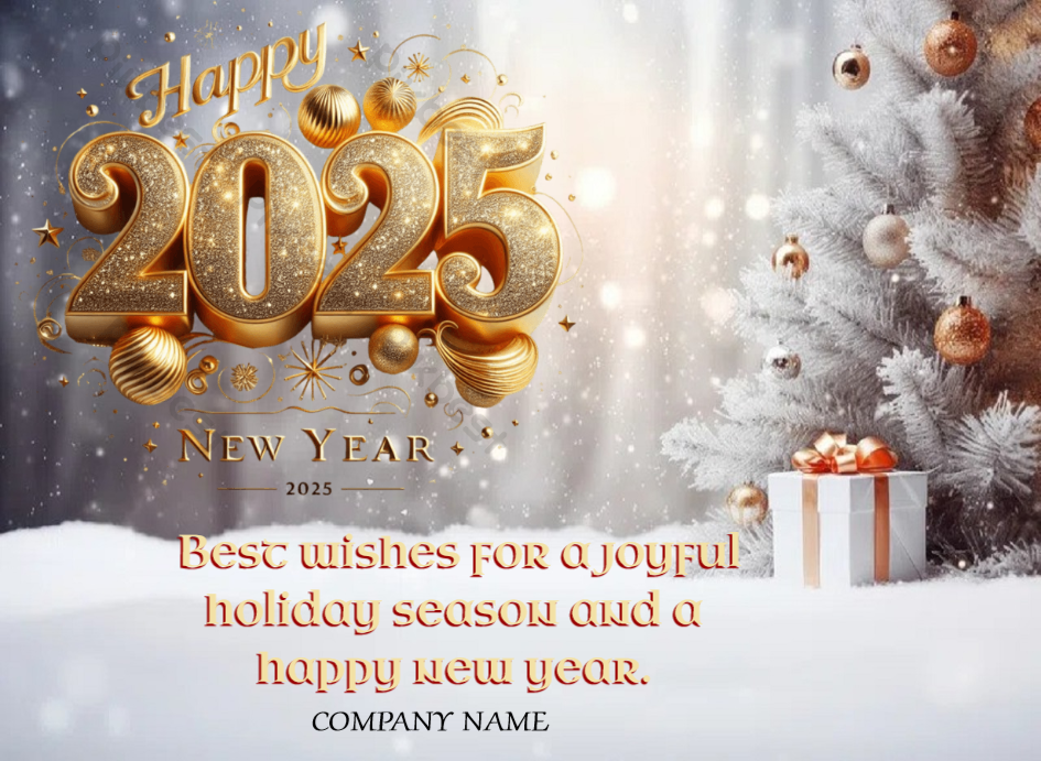 Editable Happy New Year Business Card