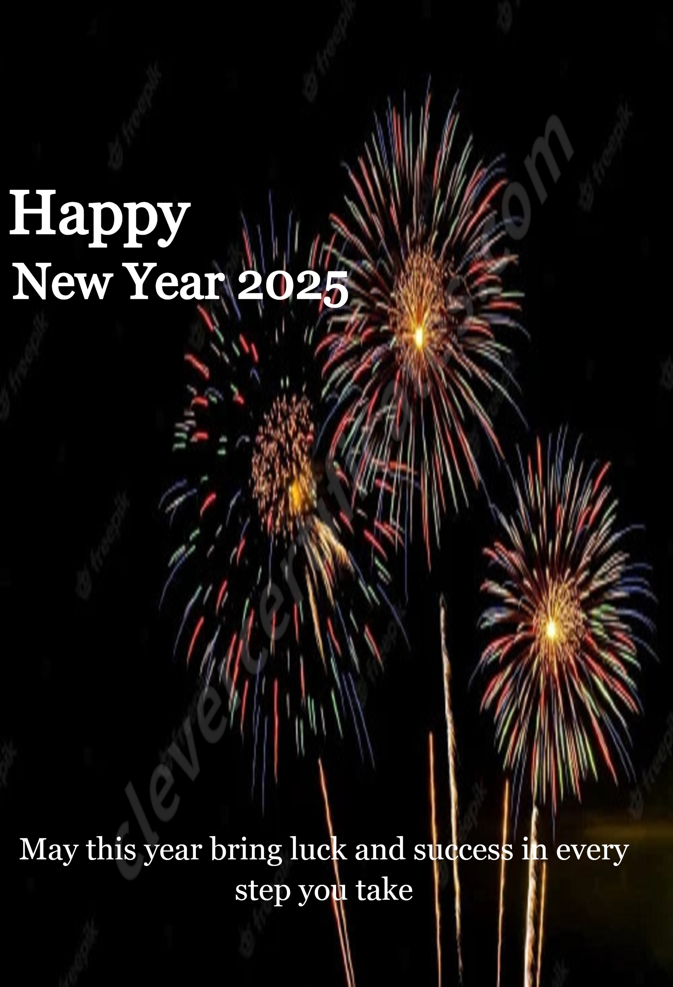 Editable Red Modern Happy New Year Flyer