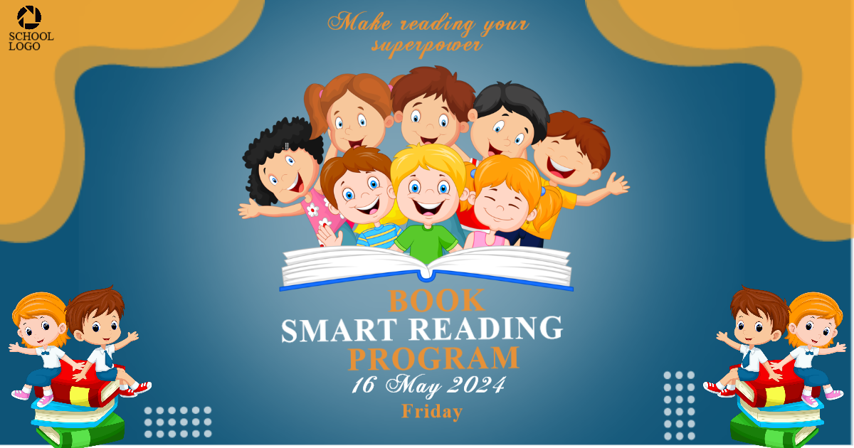 Editable School Book Smart Reading Facebook Post | Customizable ...