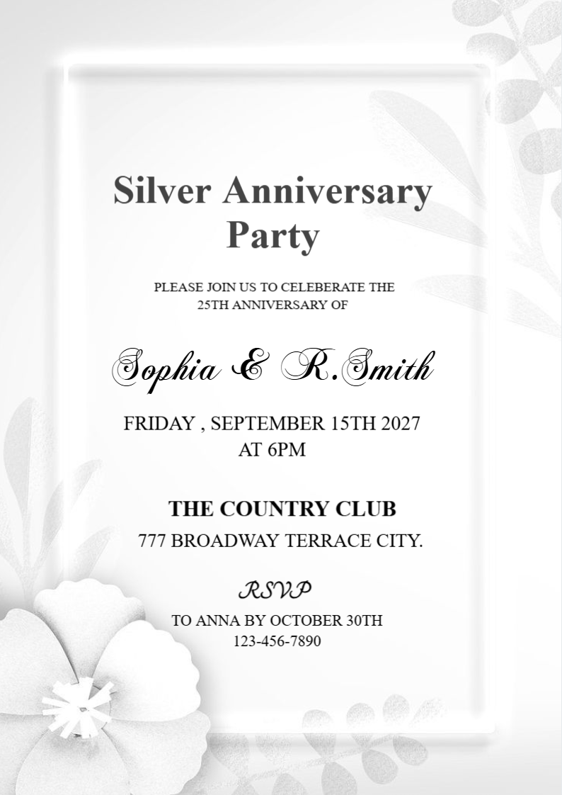 EDITABLE SIMPLE ANNIVERSARY