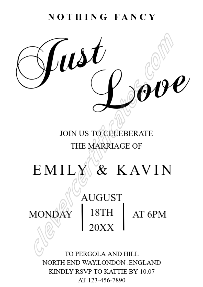 EDITABLE SIMPLE WEDDING INVITATION DESIGN TEMPLATE Customizable