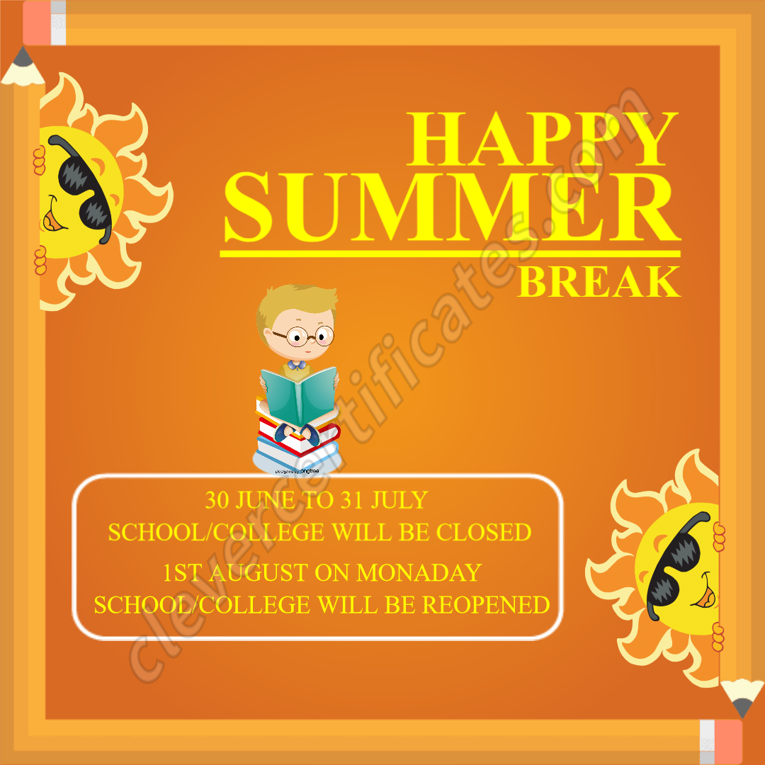 Editable Summer Holiday Notification instagram Post