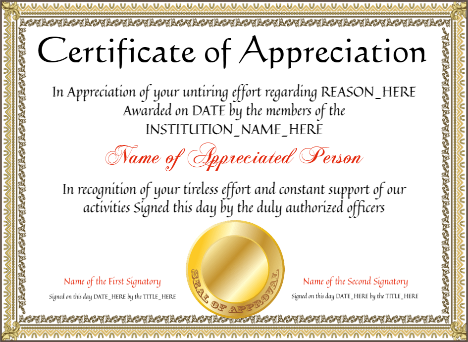 Image 8 for Recognition Of Service Certificate Template