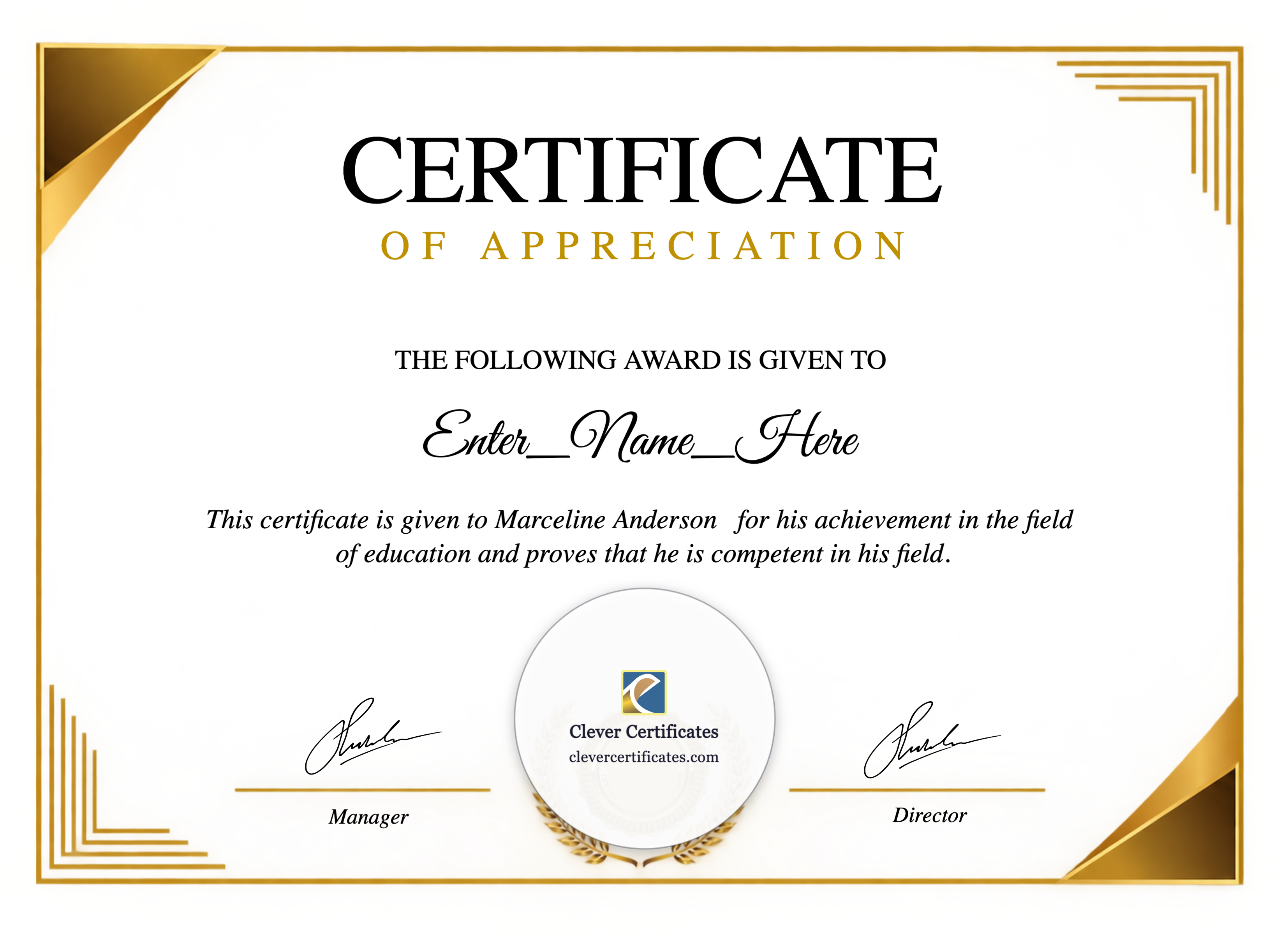 Certificate preview