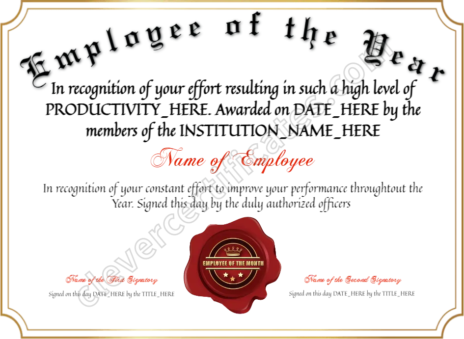 Employee Of The Year Award