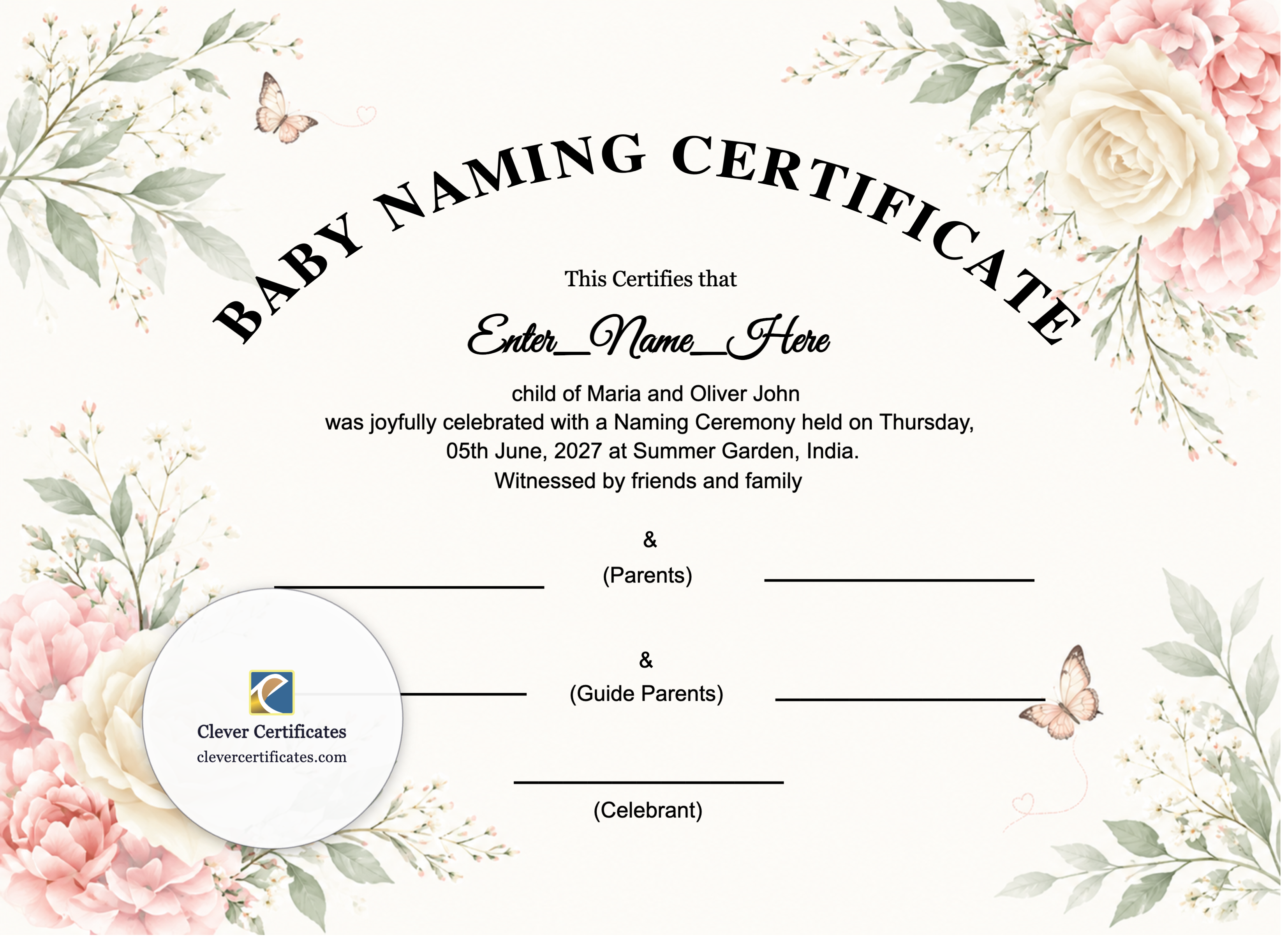 Certificate preview