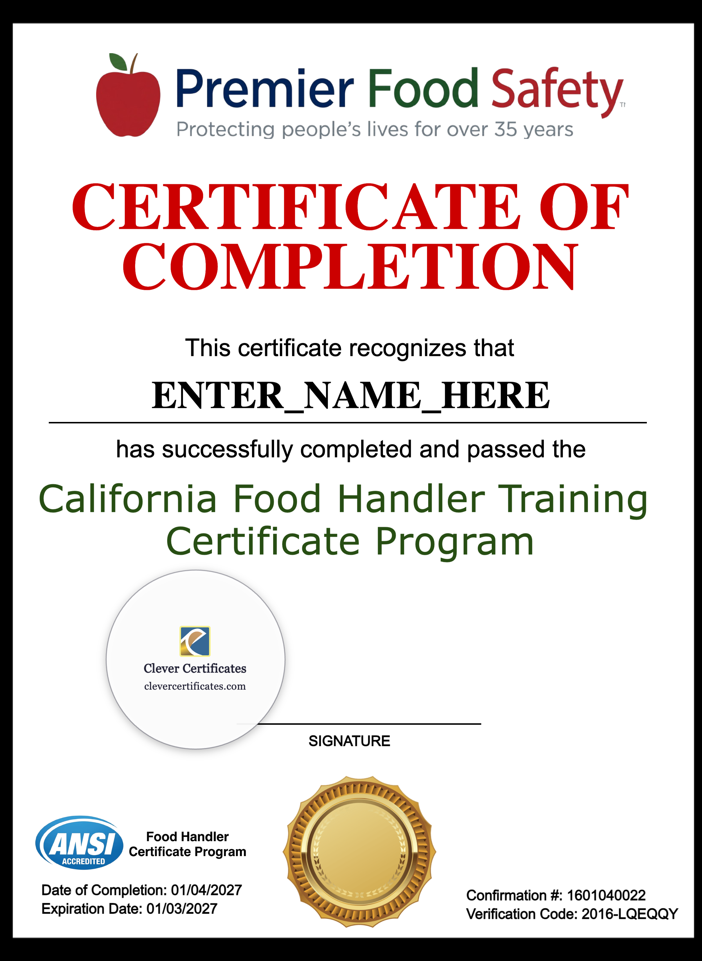 Certificate preview