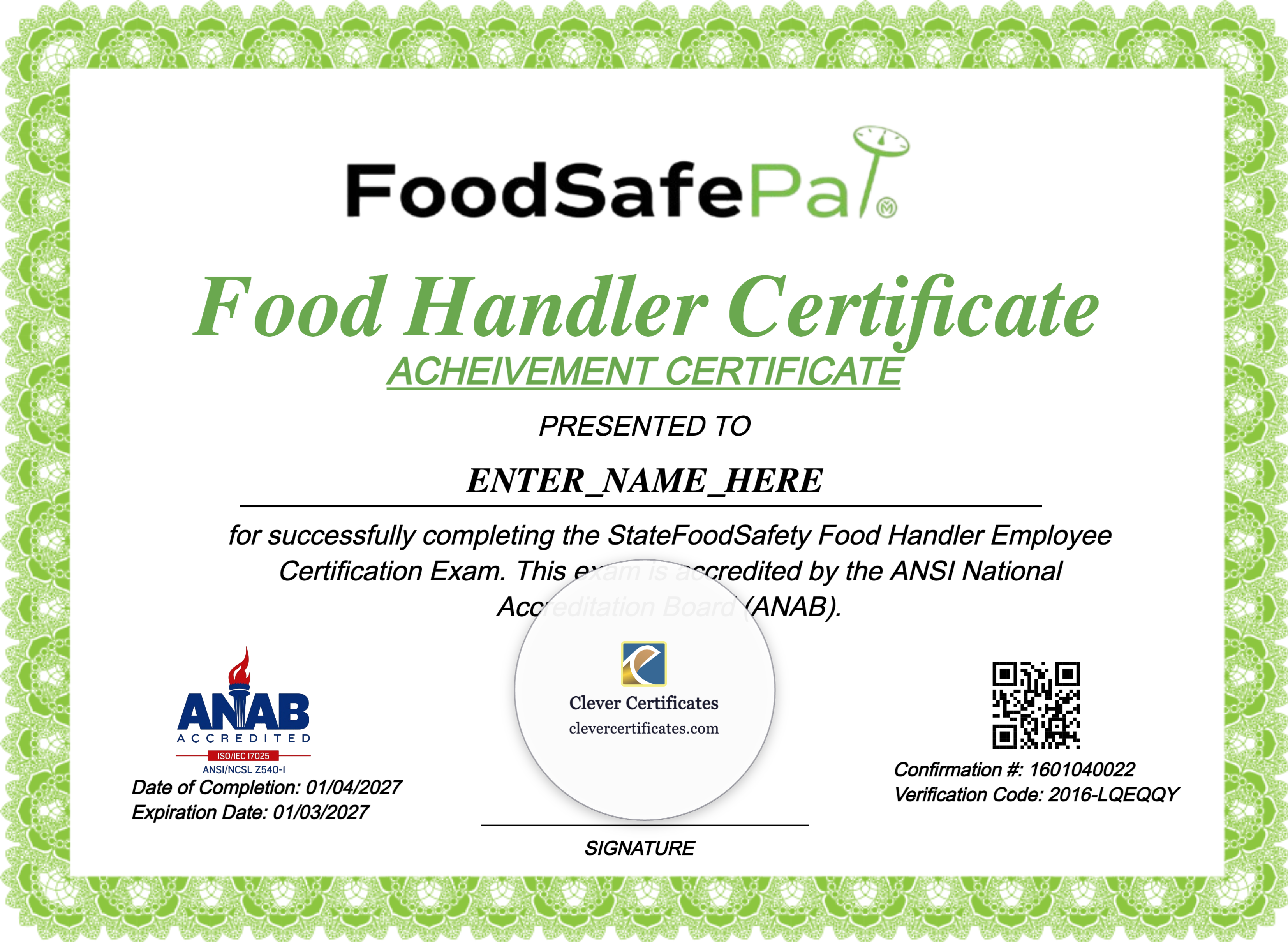 Certificate preview