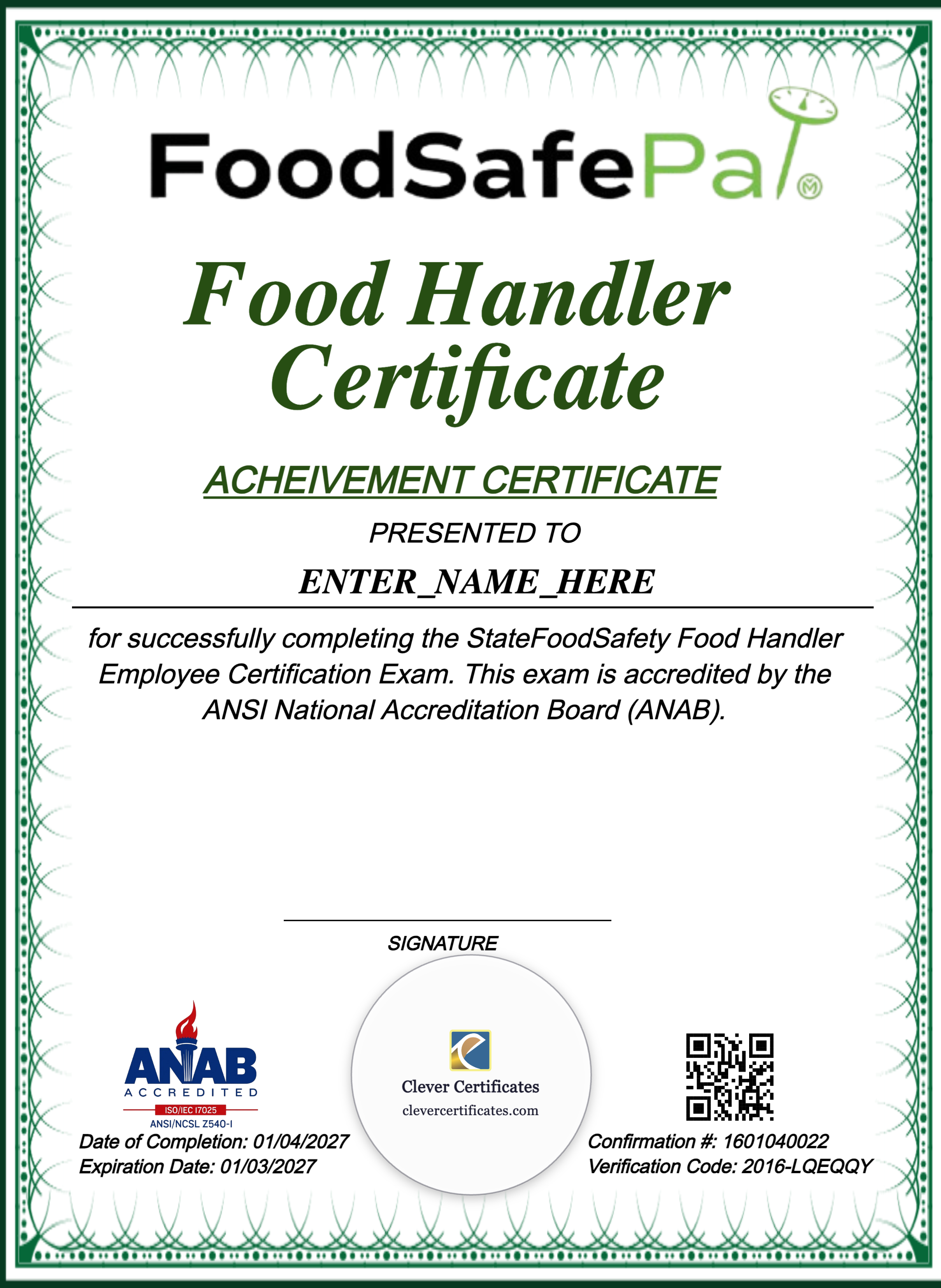 Certificate preview