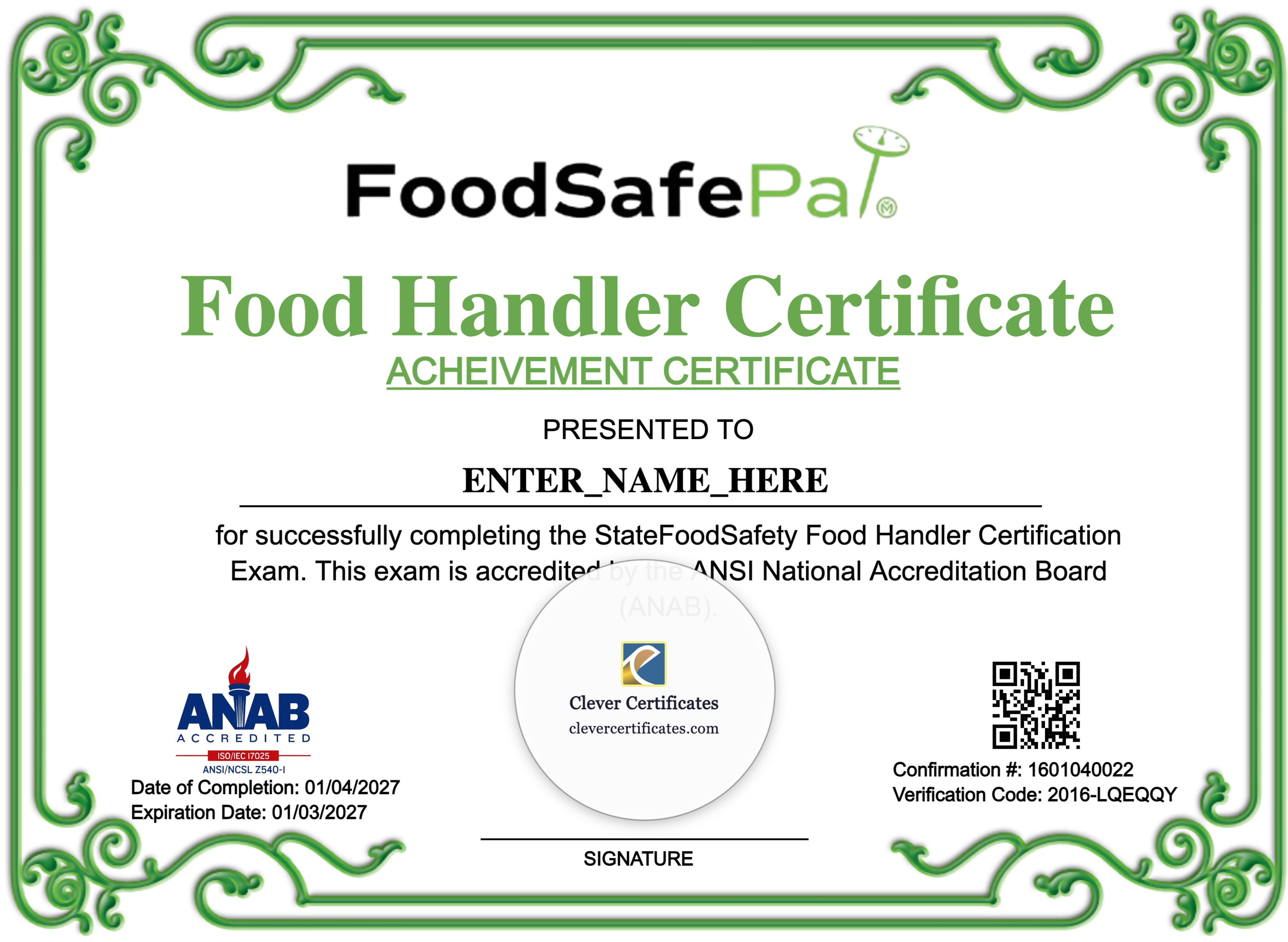 Certificate preview