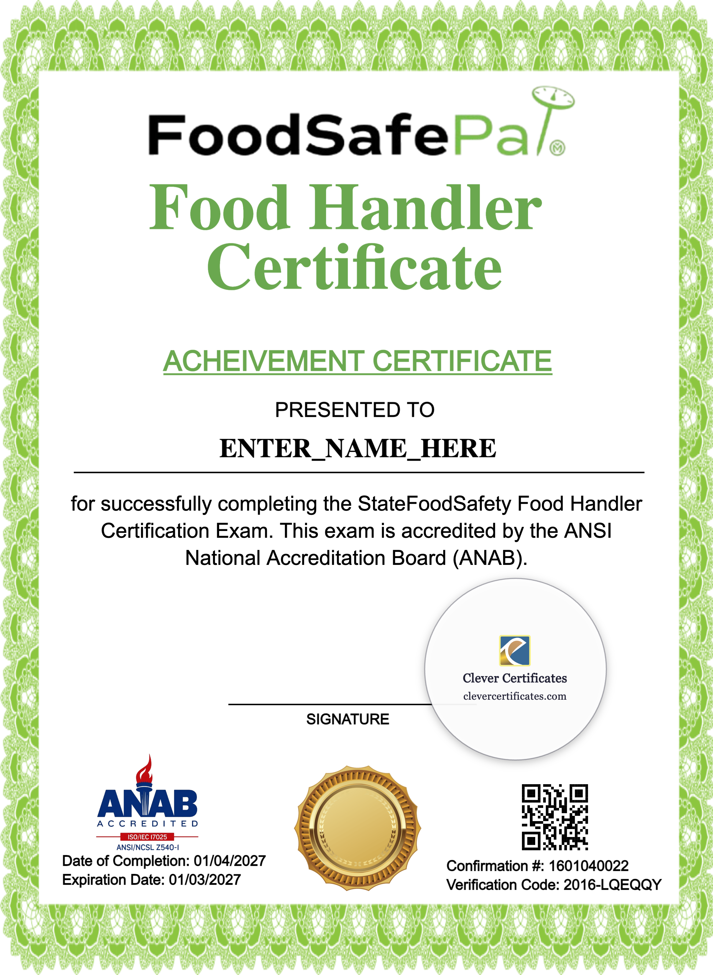 Certificate preview