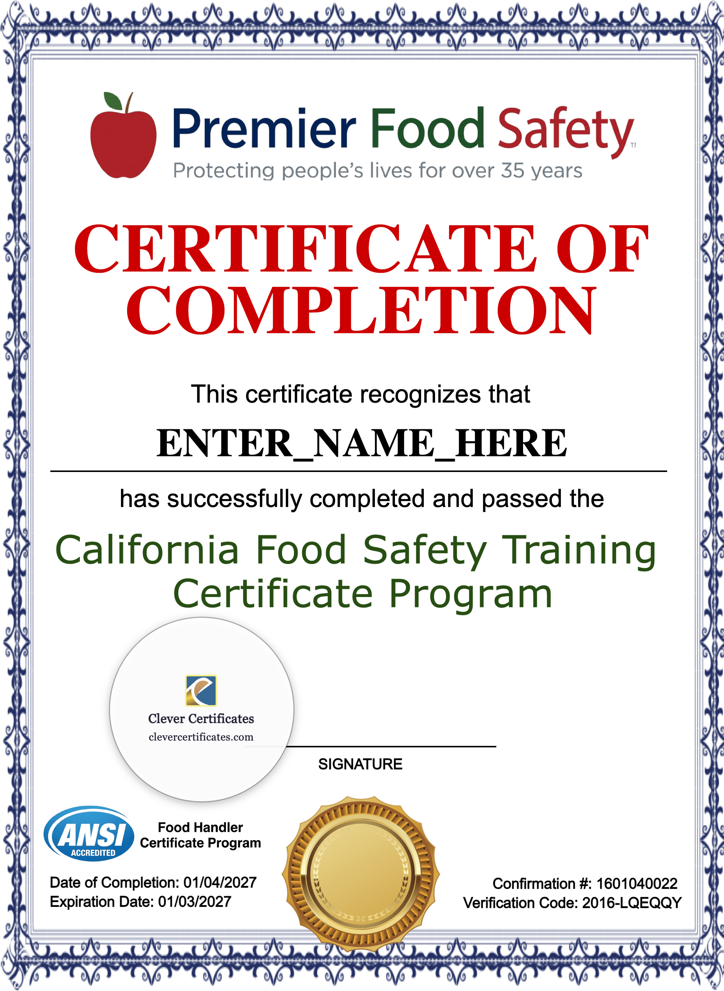 Certificate preview