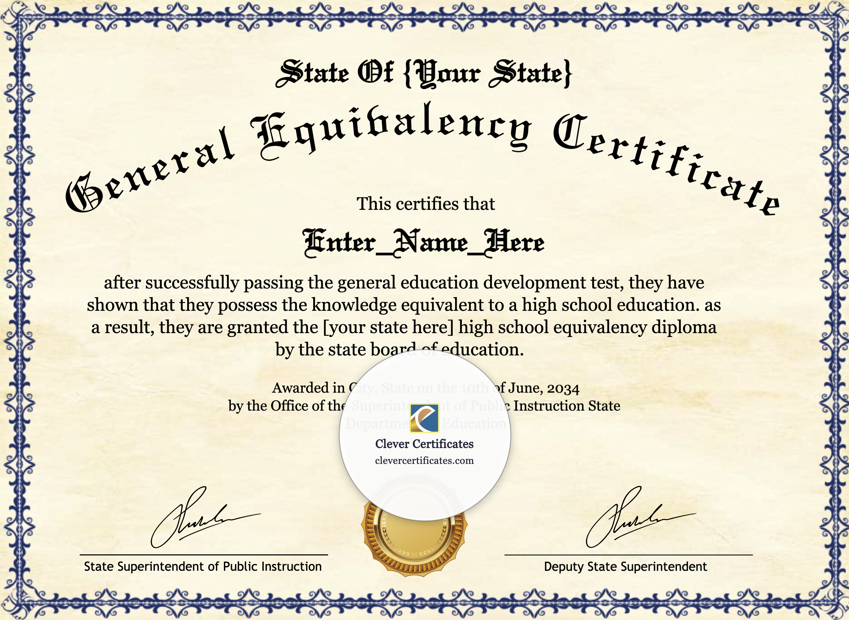 Certificate preview