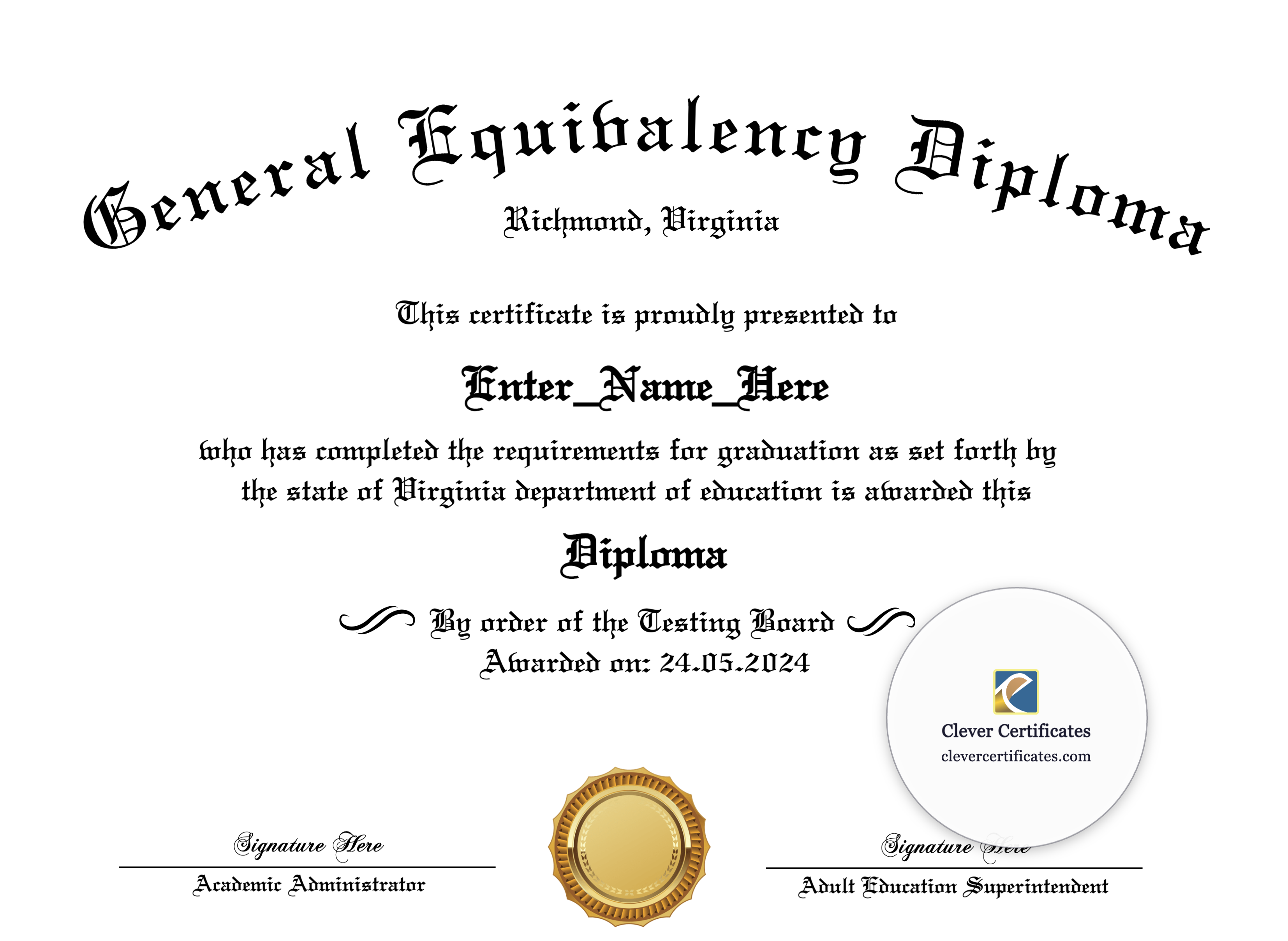 Certificate preview