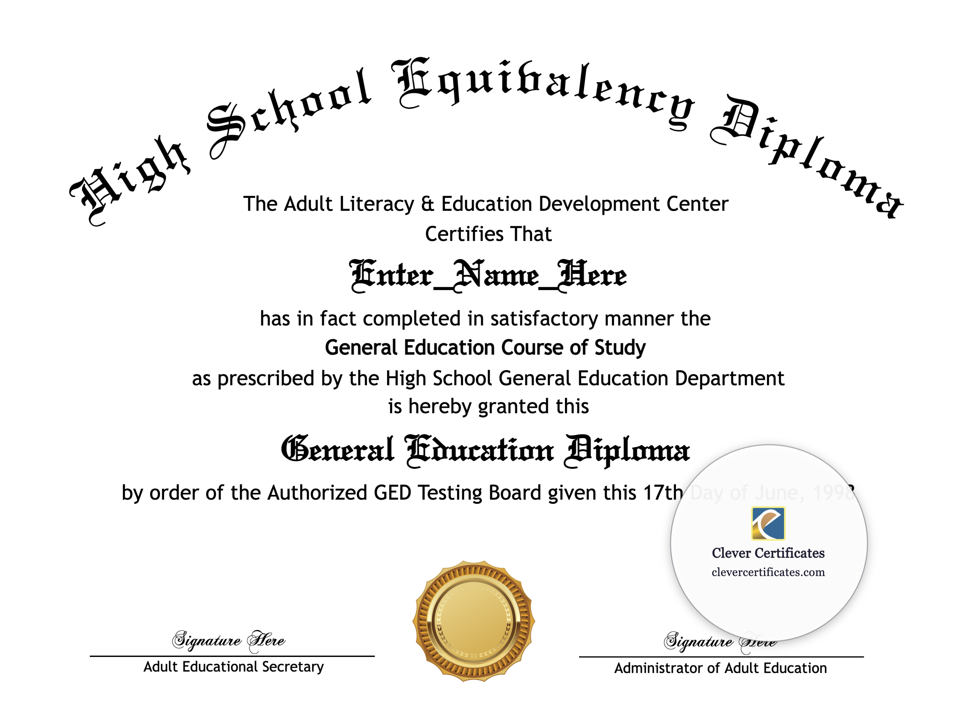 Certificate preview