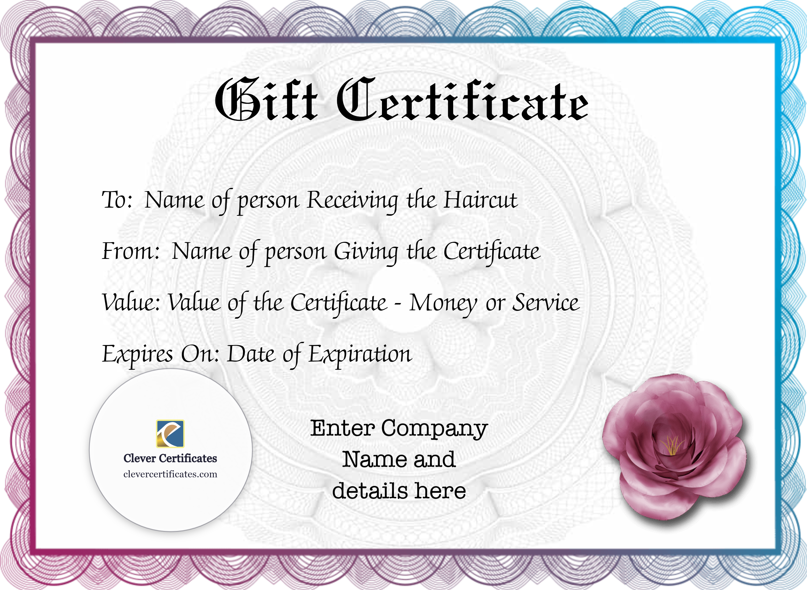 Certificate preview